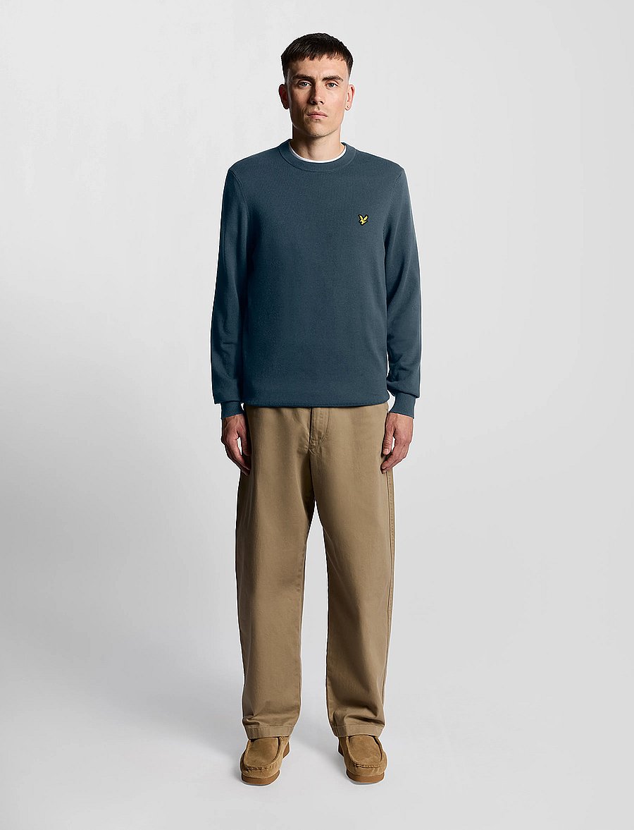 Lyle & Scott - Cotton Crew Neck Jumper - rundhalsad - y066 rich teal - 5