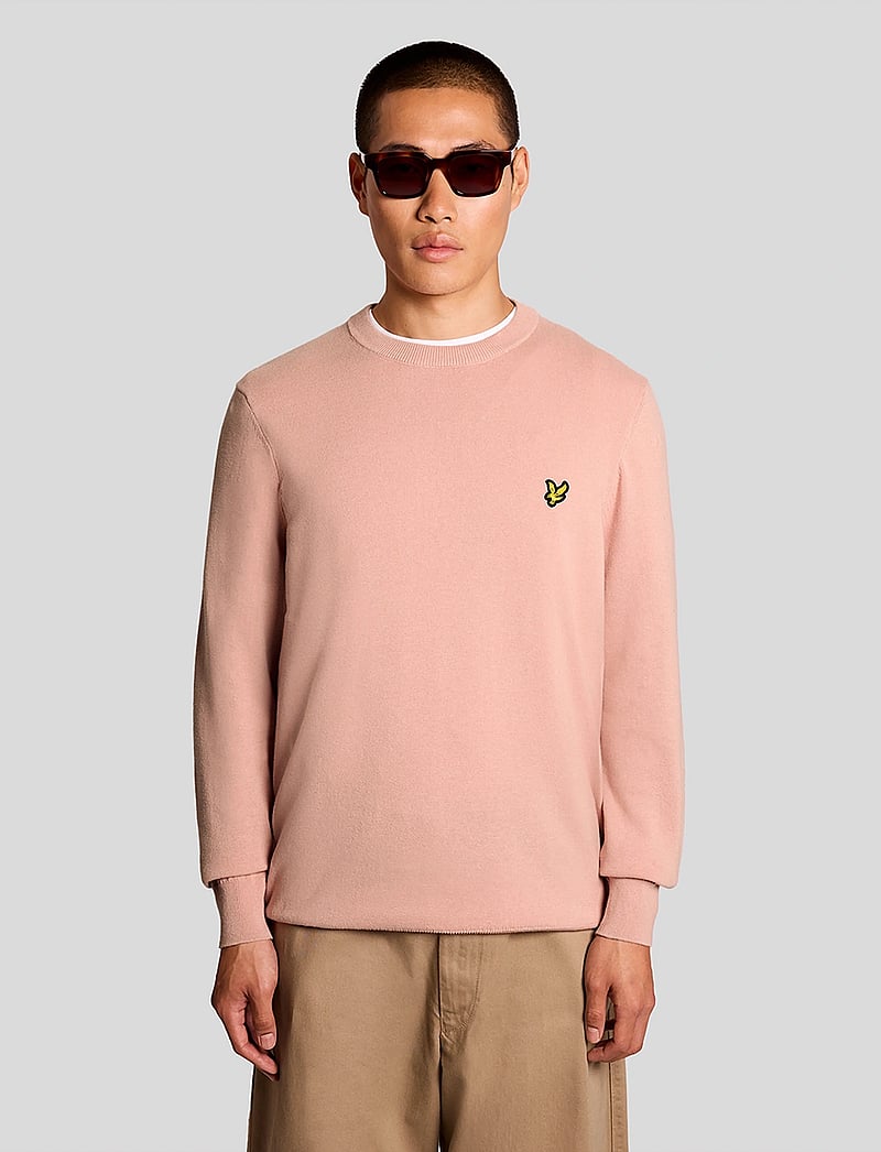 Lyle & Scott - Cotton Crew Neck Jumper - rund hals - y120 pink grapefruit - 0