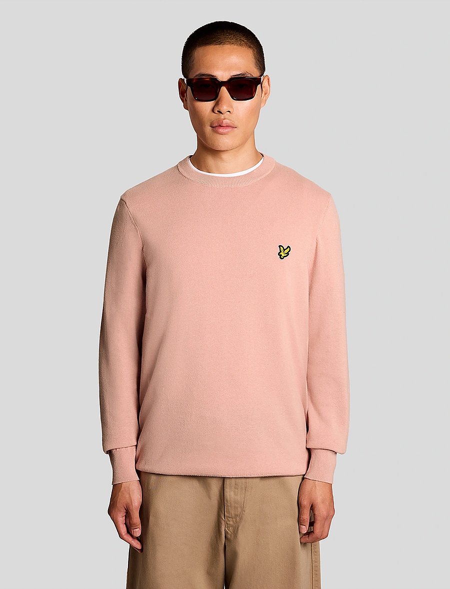 Lyle & Scott - Cotton Crew Neck Jumper - rundhals - y120 pink grapefruit - 0