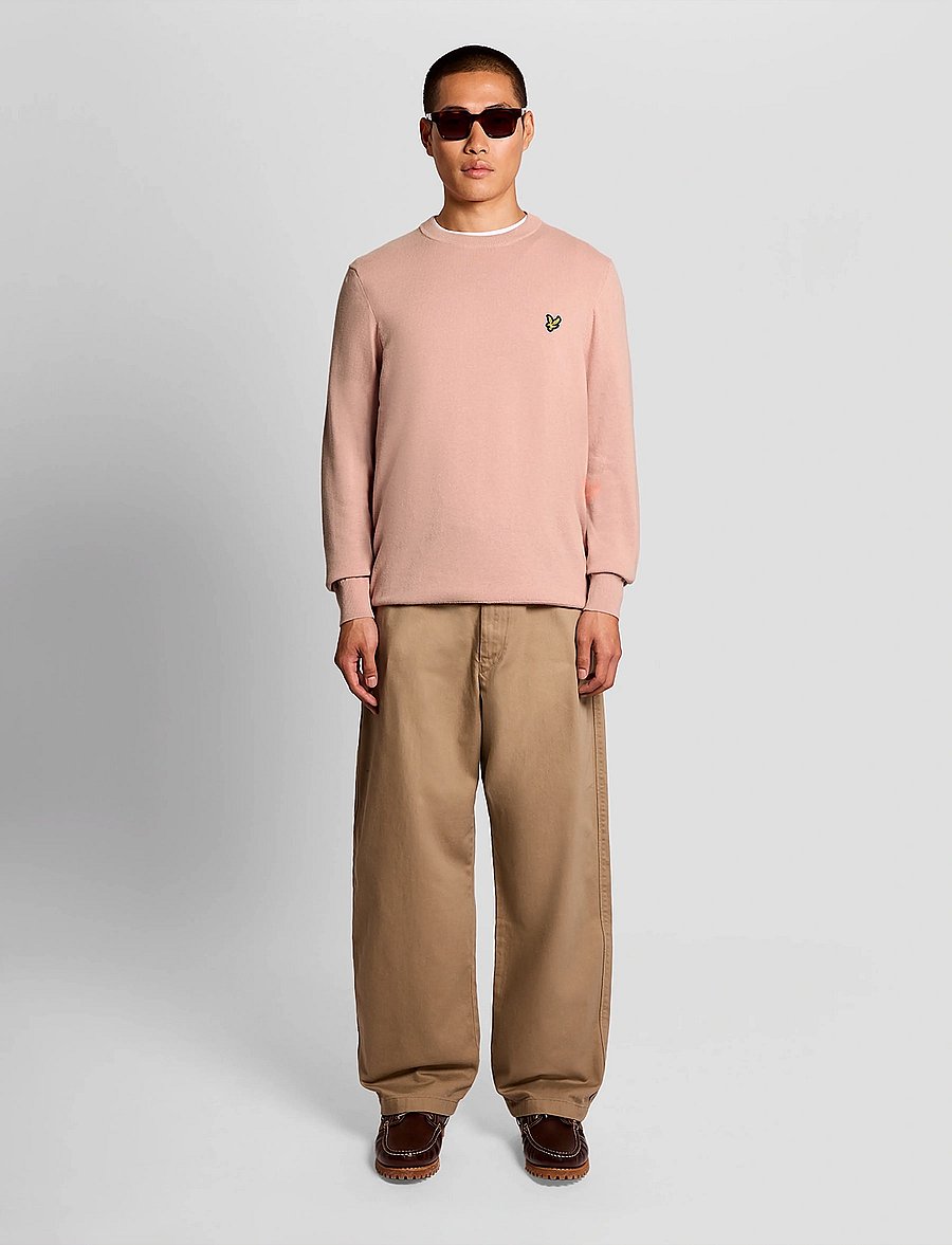 Lyle & Scott - Cotton Crew Neck Jumper - rundhals - y120 pink grapefruit - 4