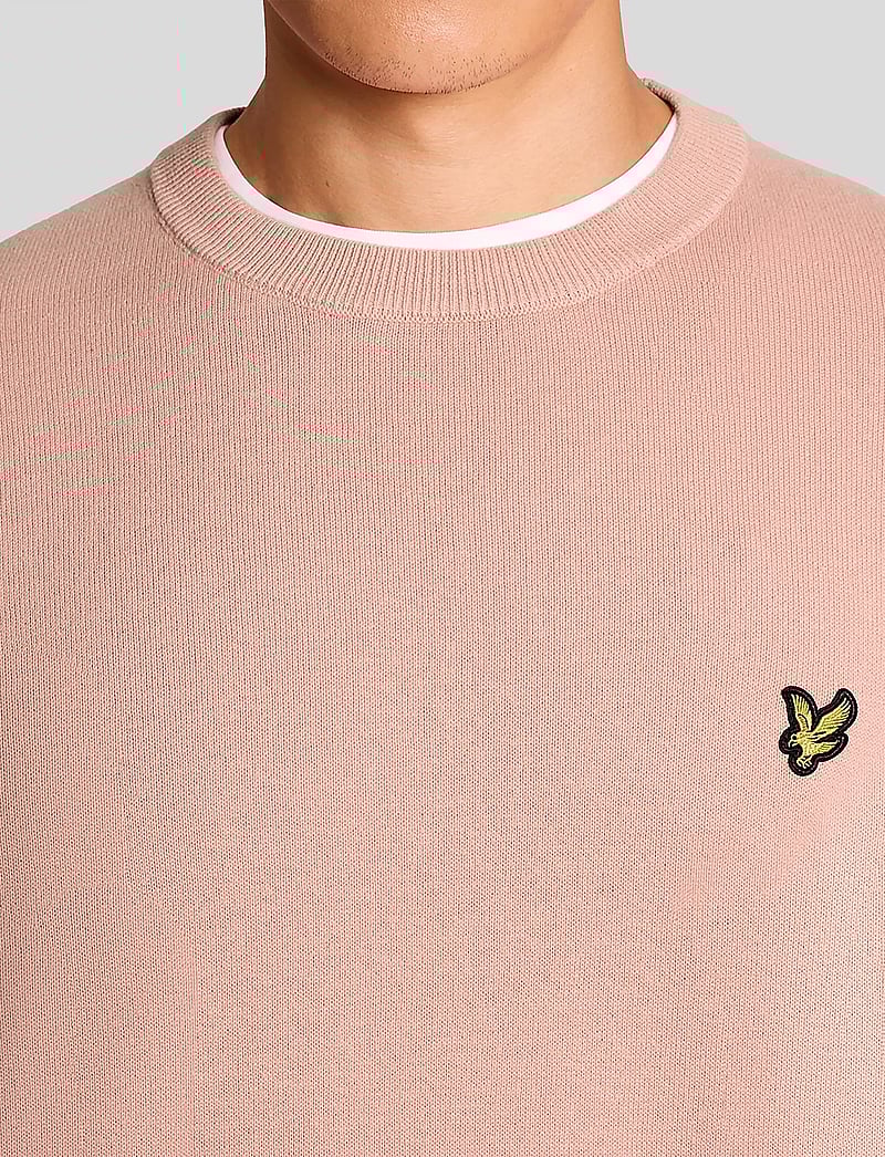 Lyle & Scott - Cotton Crew Neck Jumper - rund hals - y120 pink grapefruit - 5