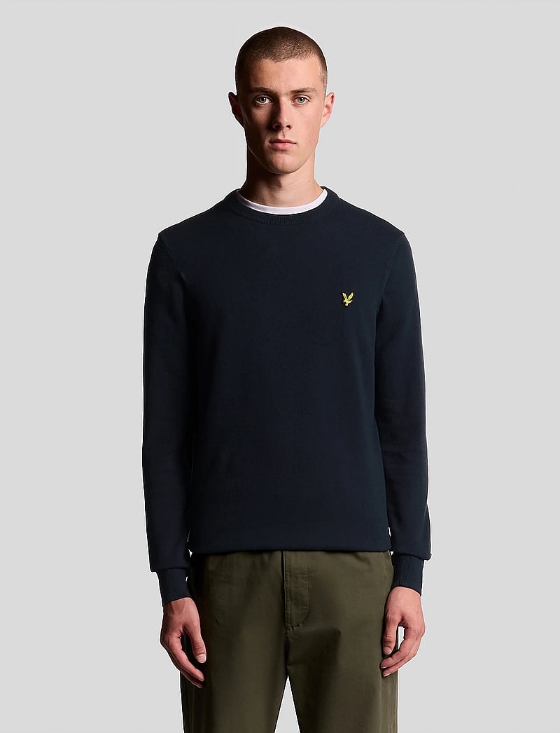 Lyle & Scott - Cotton Crew Neck Jumper - round necks - z271 dark navy - 0