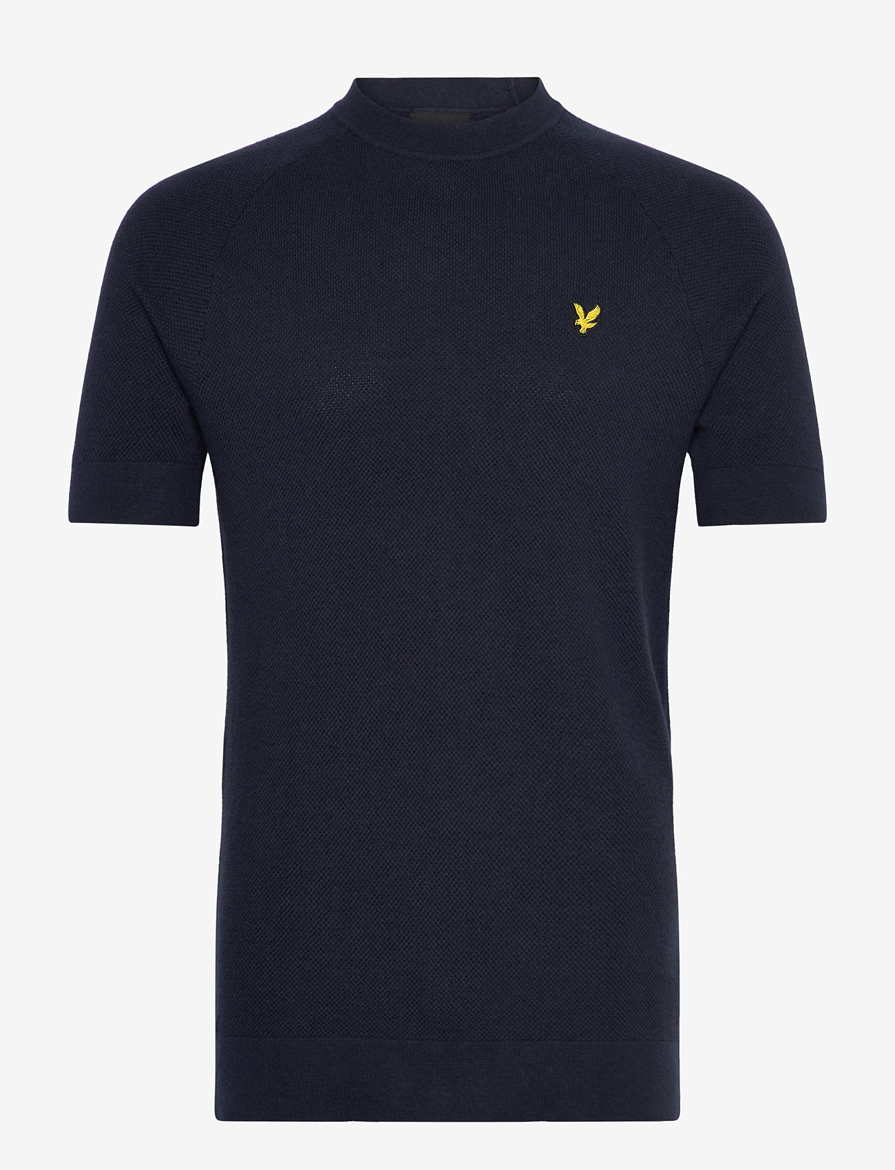 Lyle & Scott - Linen Blend Knitted T-shirt - short-sleeved t-shirts - z271 dark navy - 1