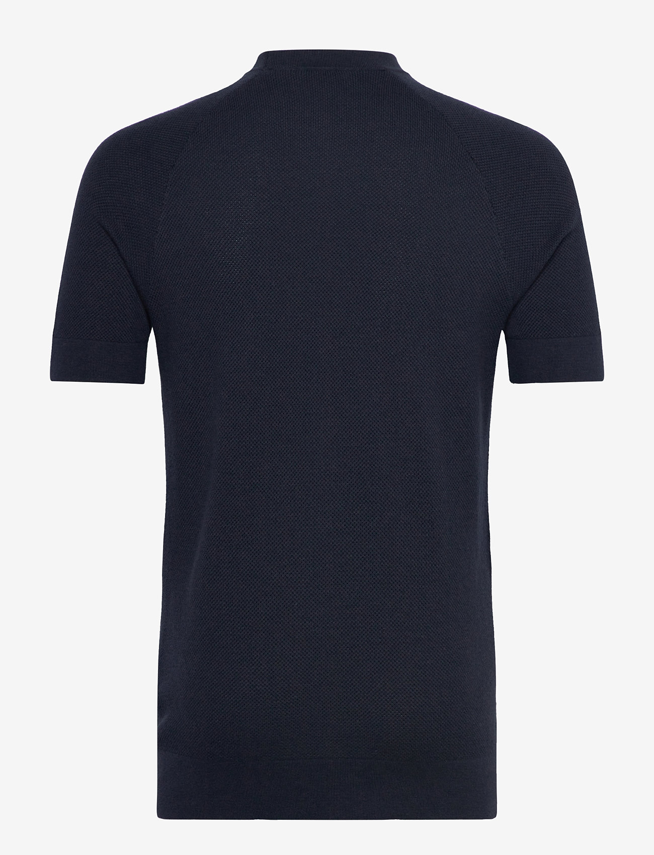 Lyle & Scott - Linen Blend Knitted T-shirt - short-sleeved t-shirts - z271 dark navy - 2