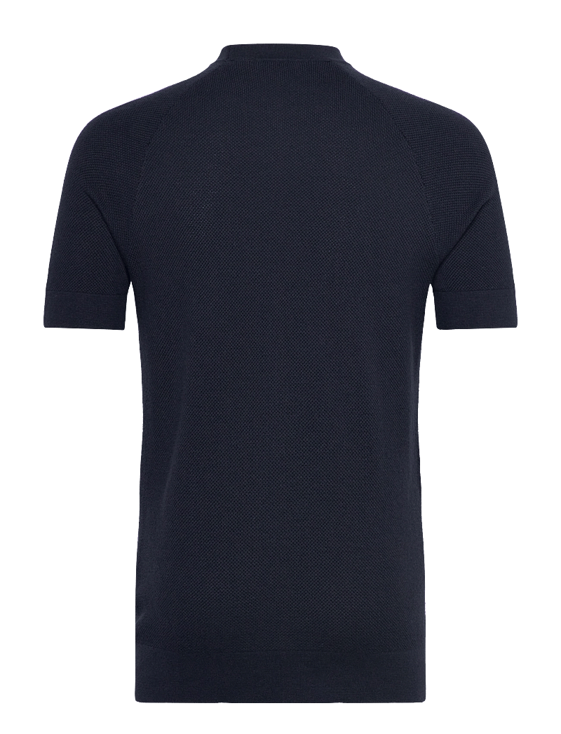 Lyle & Scott - Linen Blend Knitted T-shirt - short-sleeved t-shirts - z271 dark navy - 2