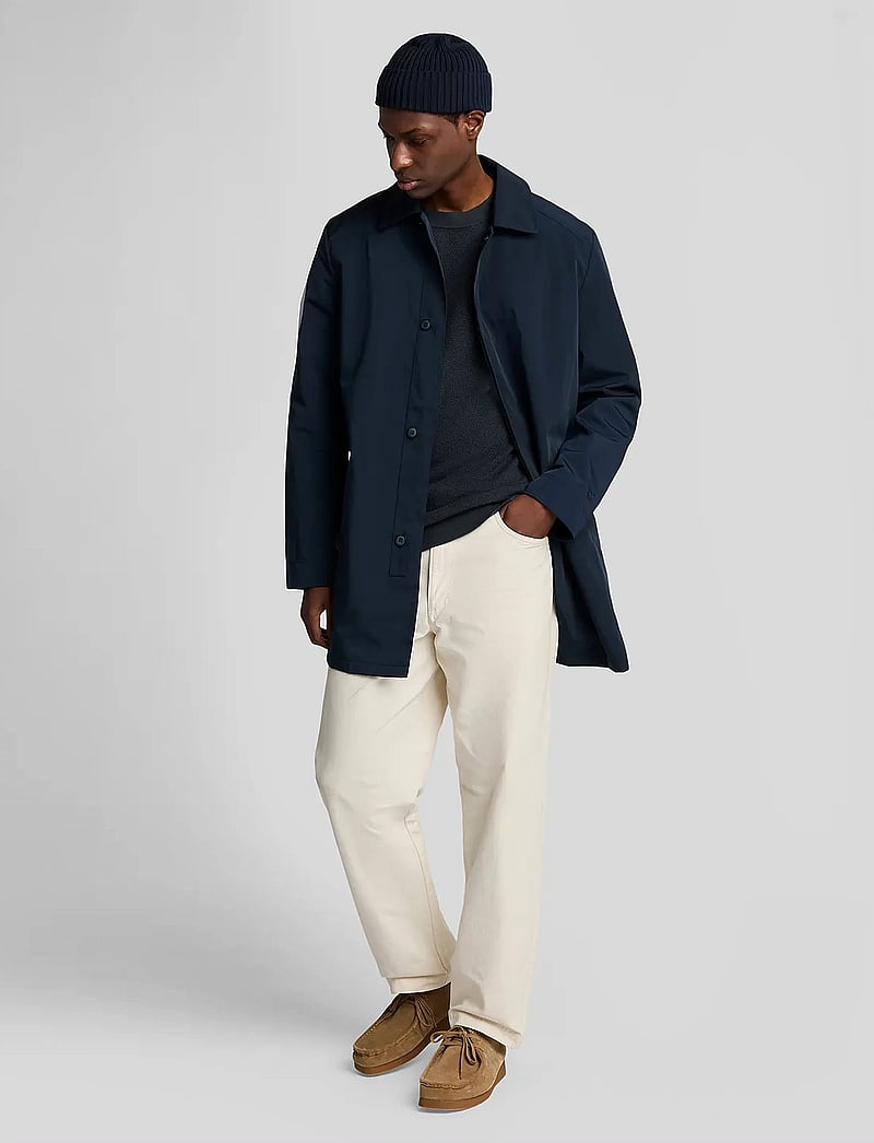 Lyle & Scott - Linen Blend Knitted T-shirt - short-sleeved t-shirts - z271 dark navy - 4