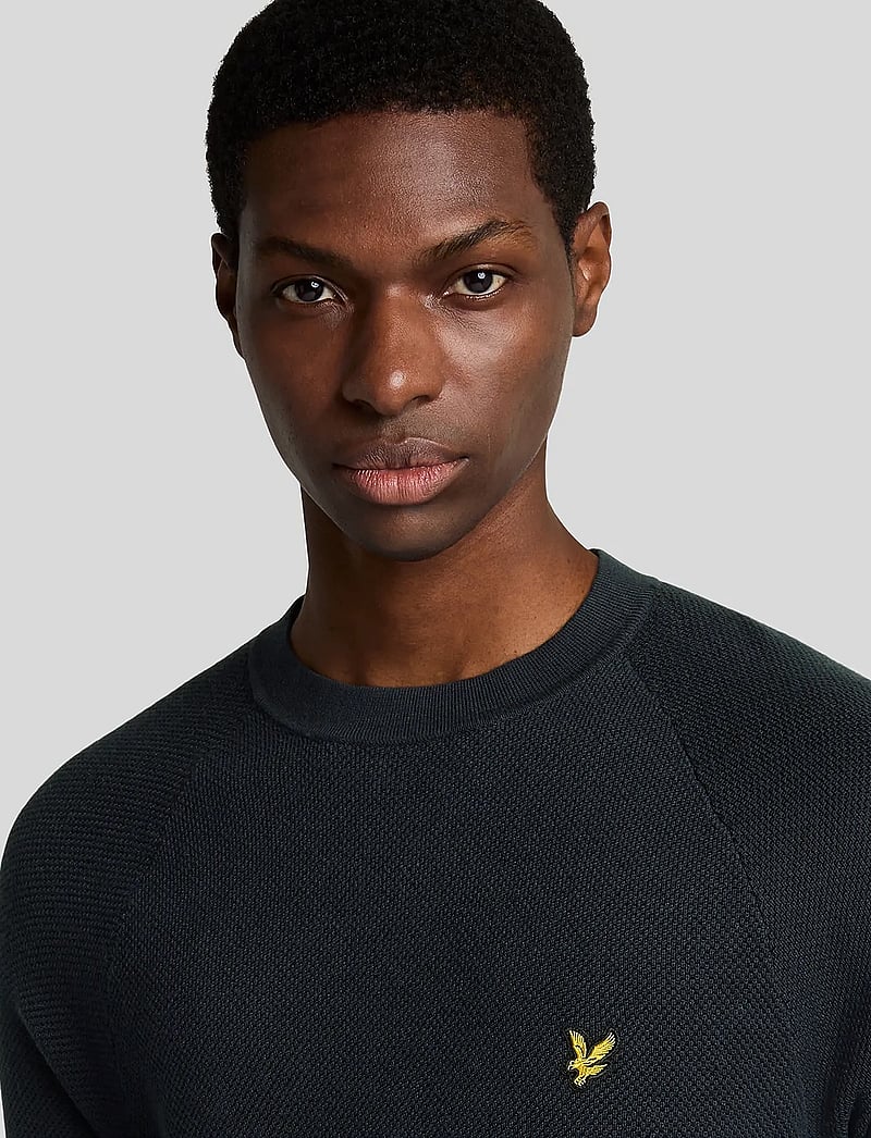 Lyle & Scott - Linen Blend Knitted T-shirt - short-sleeved t-shirts - z271 dark navy - 5