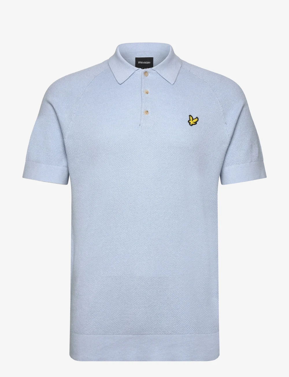 Lyle & Scott - Linen Blend Knitted Polo - gestrickte polohemden - w487 light blue - 1