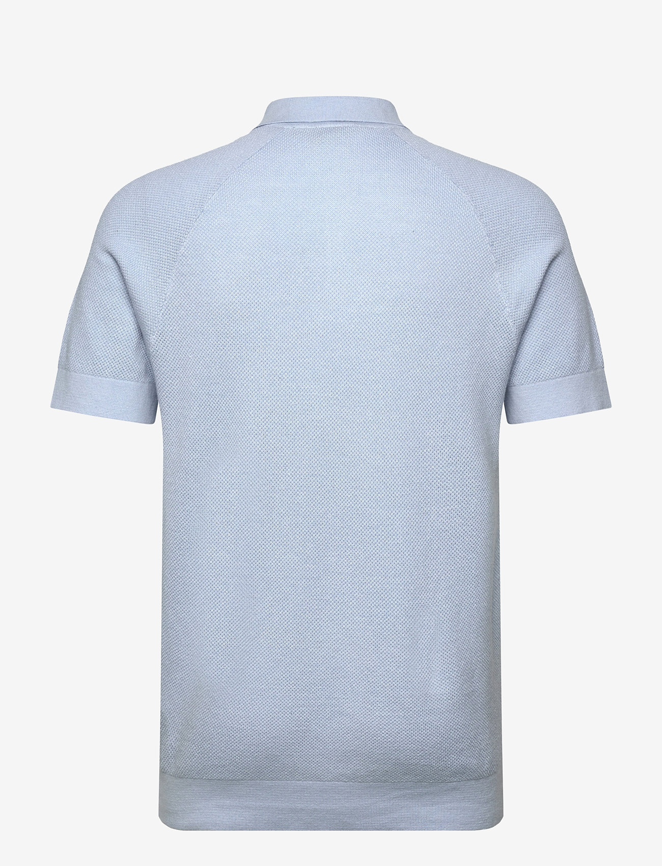 Lyle & Scott - Linen Blend Knitted Polo - stickade pikéer - w487 light blue - 2