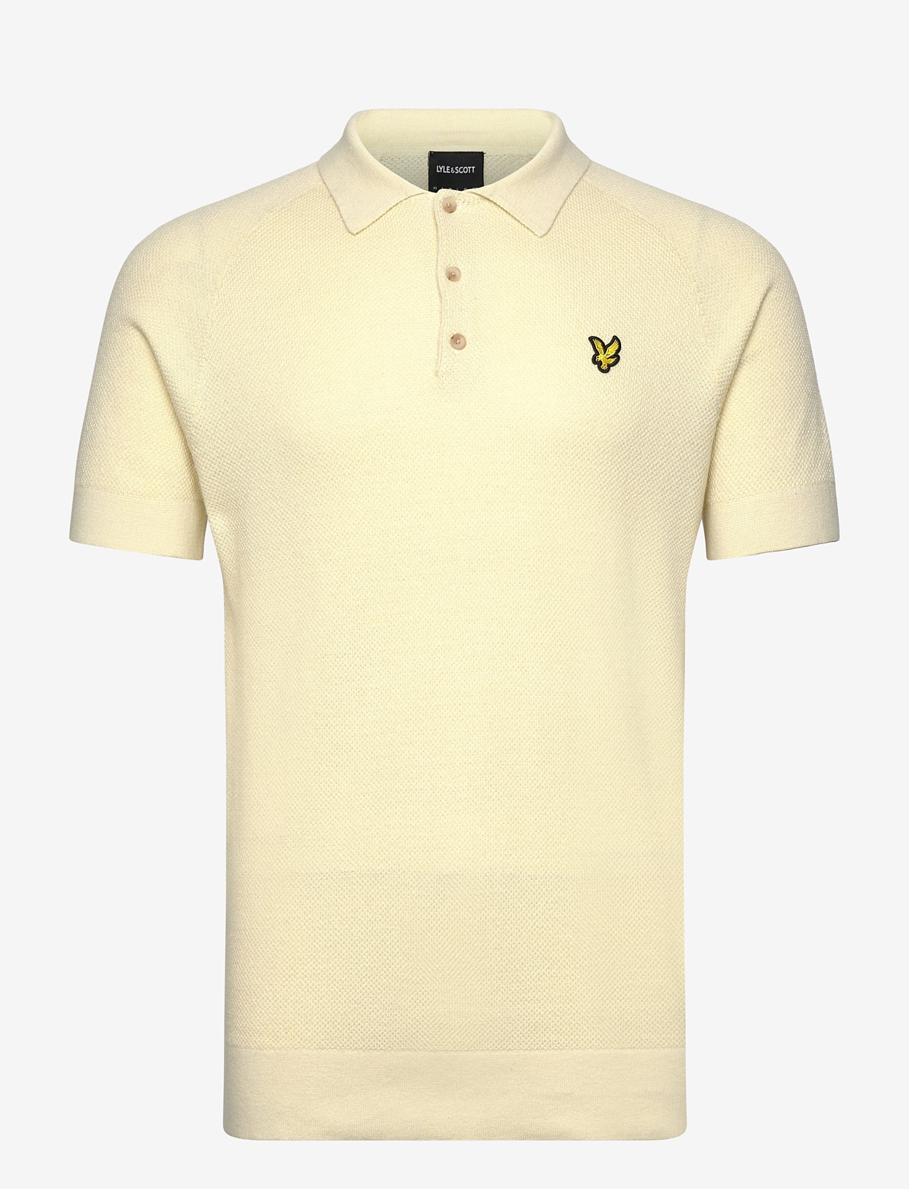 Lyle & Scott - Linen Blend Knitted Polo - stickade pikéer - x588 luna - 1