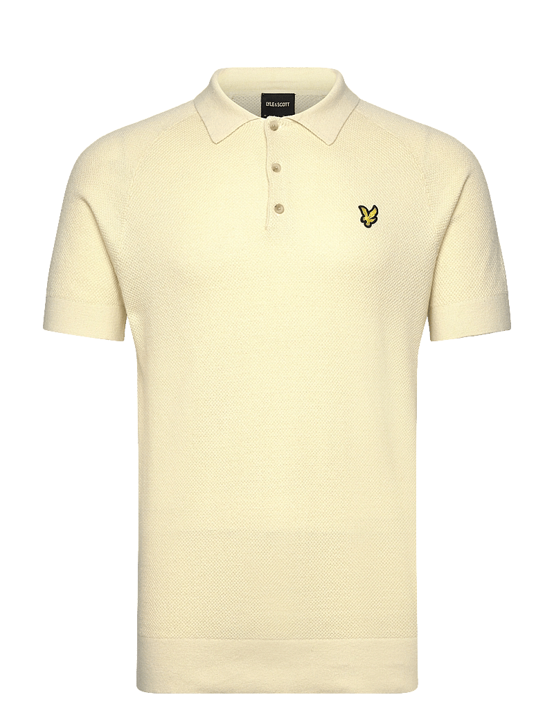 Lyle & Scott - Linen Blend Knitted Polo - polostrik - x588 luna - 1