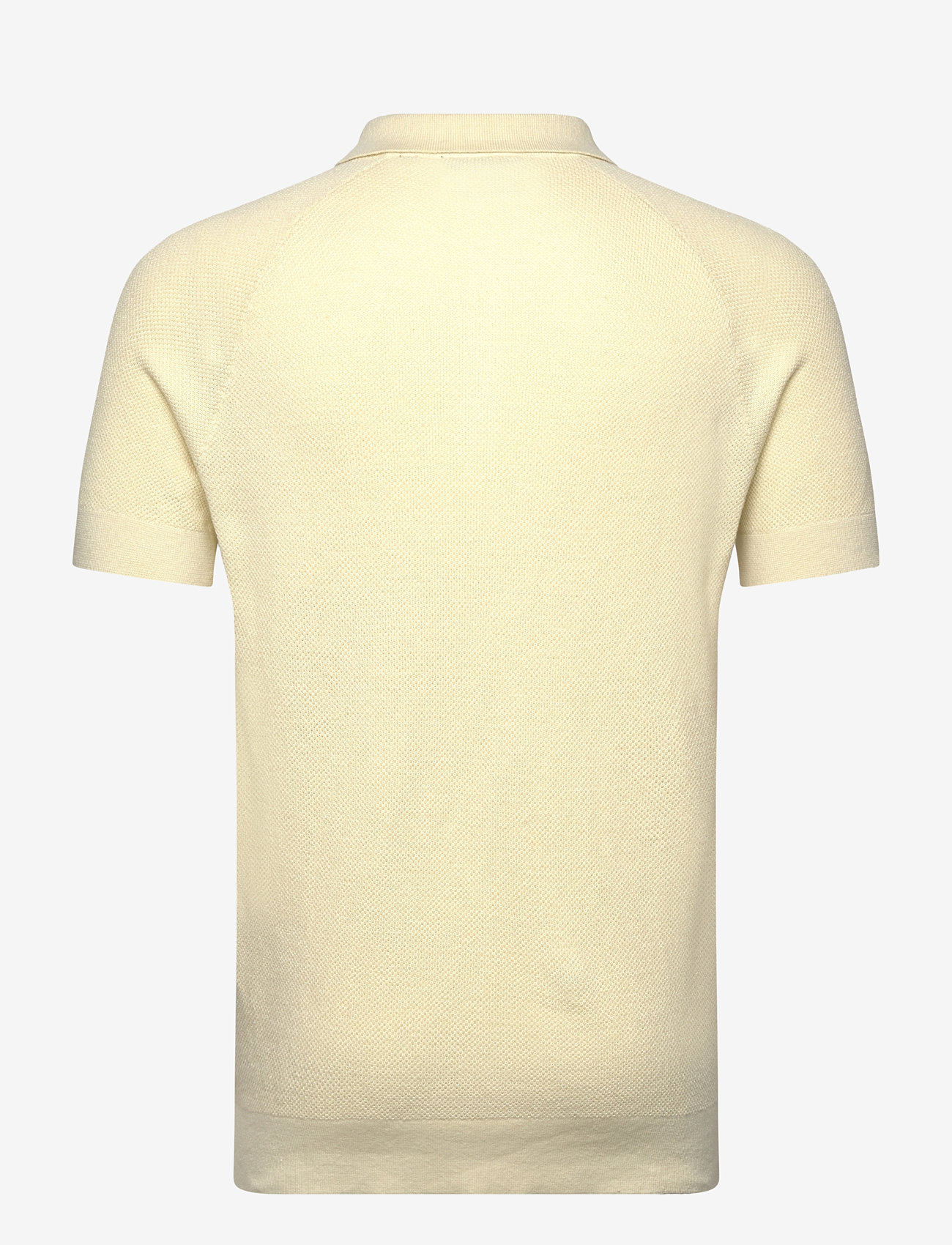 Lyle & Scott - Linen Blend Knitted Polo - stickade pikéer - x588 luna - 2