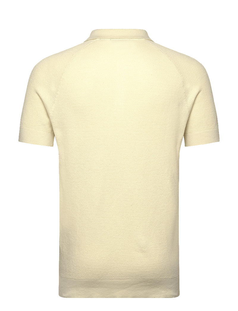 Lyle & Scott - Linen Blend Knitted Polo - polostrik - x588 luna - 2