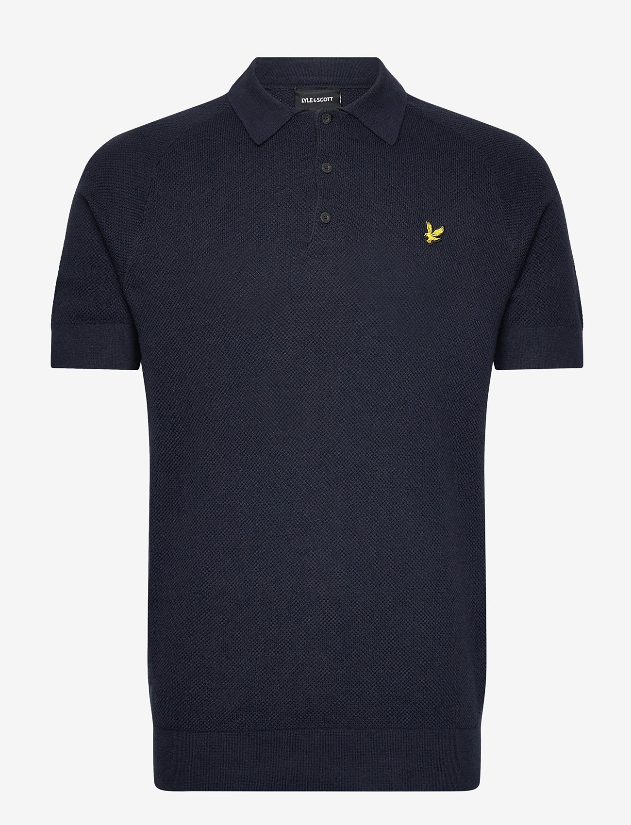 Lyle & Scott - Linen Blend Knitted Polo - stickade pikéer - z271 dark navy - 1