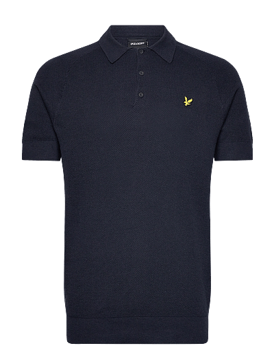 Lyle & Scott Linen Blend Knitted Polo - Poloskjorter i strik med korte ærmer - Z271 DARK NAVY / navy