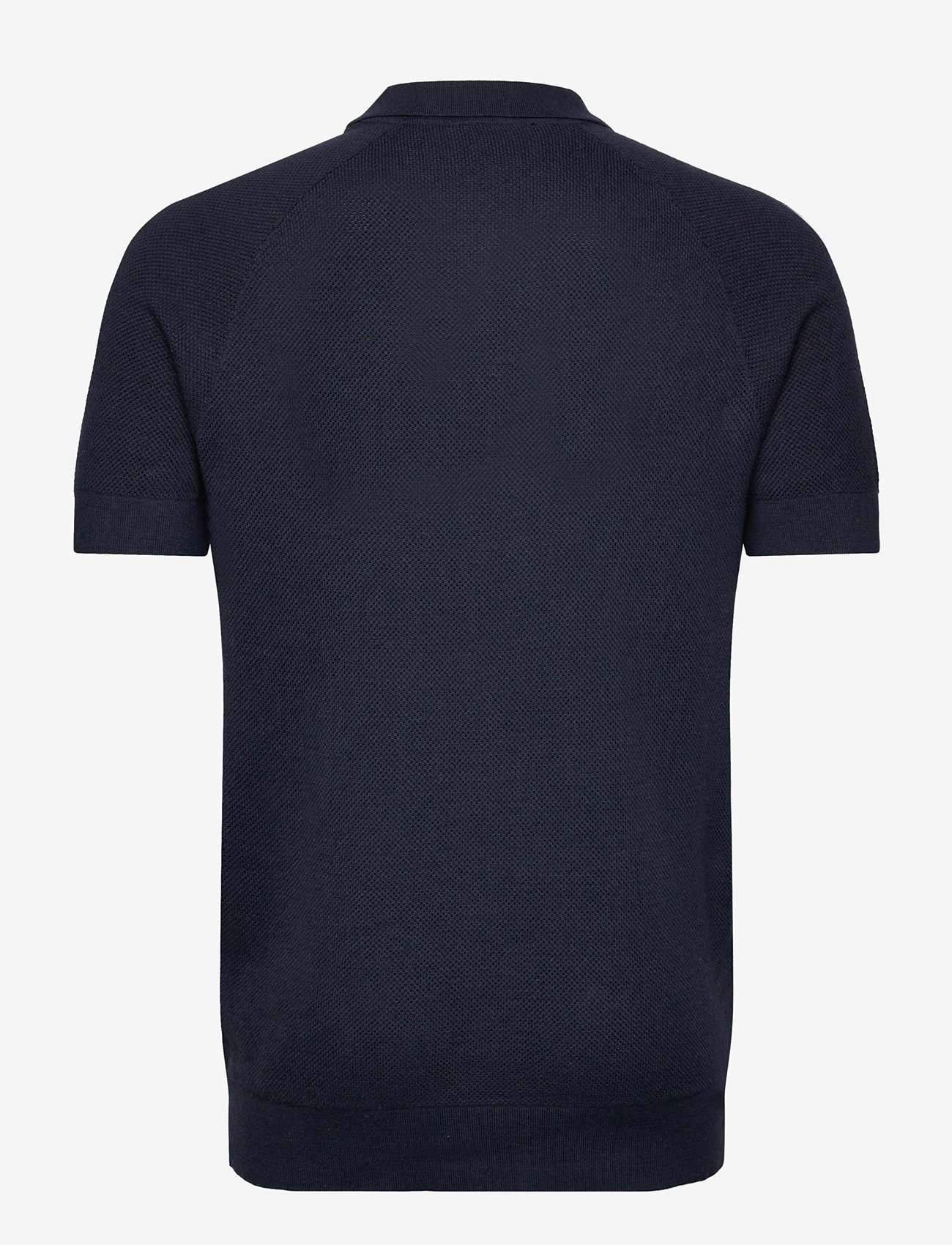 Lyle & Scott - Linen Blend Knitted Polo - stickade pikéer - z271 dark navy - 2