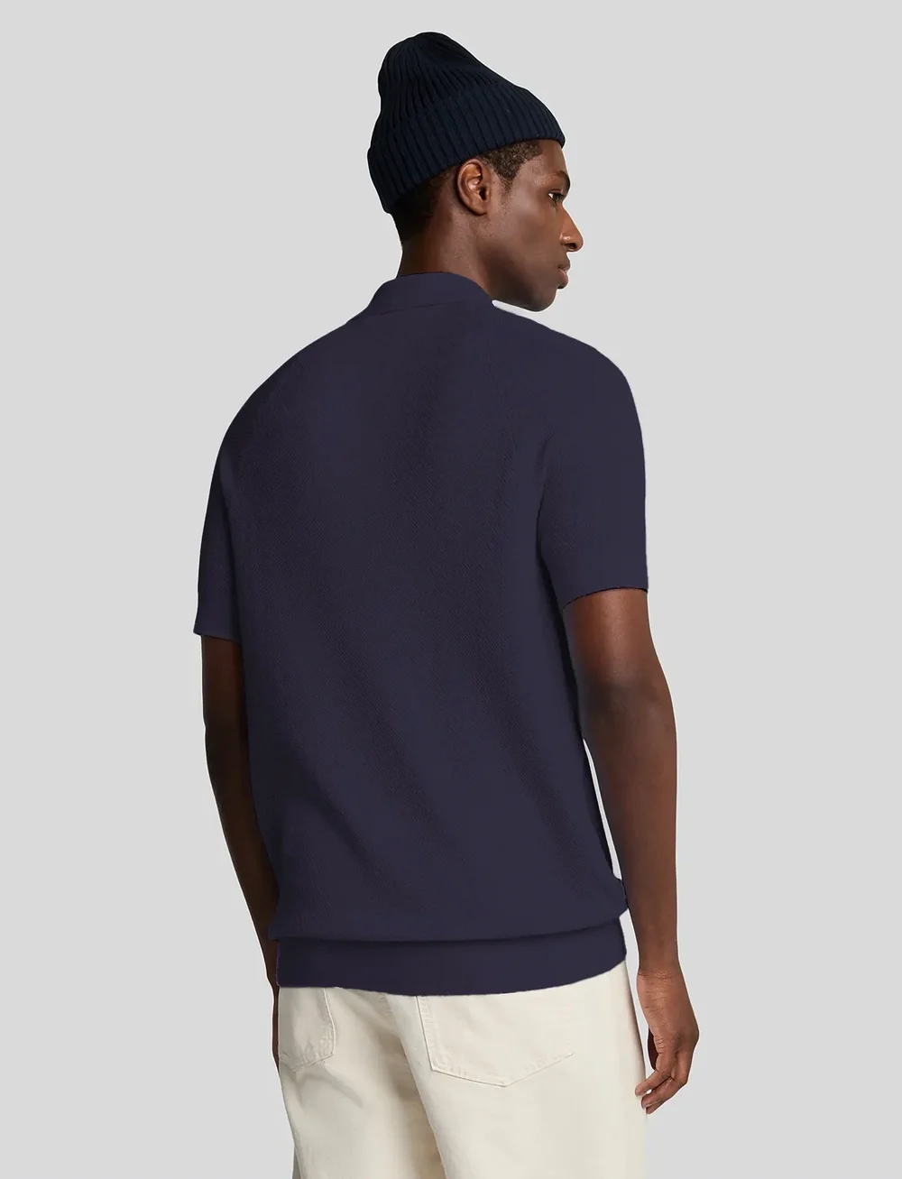 Lyle & Scott - Linen Blend Knitted Polo - gestrickte polohemden - z271 dark navy - 3
