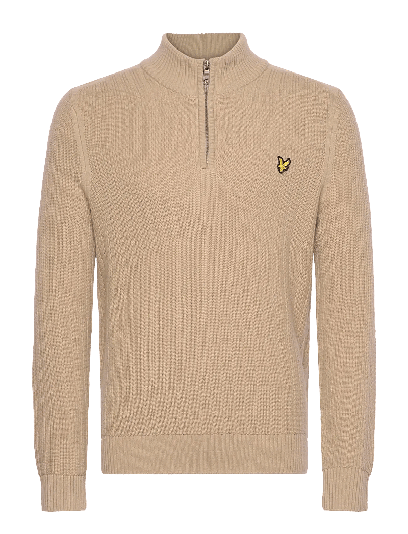 Lyle & Scott - Ribbed Quarter Zip Jumper - half zip-tröjor - z151 stone - 1