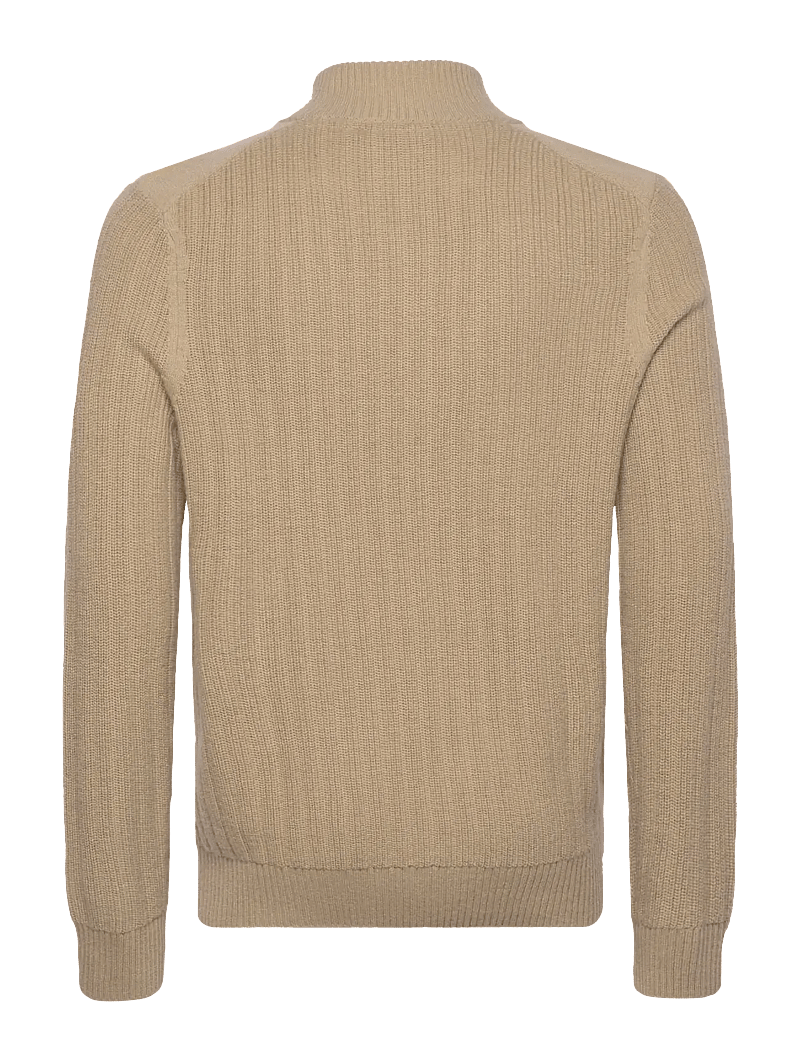 Lyle & Scott - Ribbed Quarter Zip Jumper - half zip-tröjor - z151 stone - 2