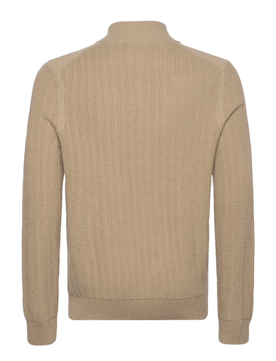 Lyle & Scott - Ribbed Quarter Zip Jumper - pullover mit halbem reißverschluss - z151 stone - 2