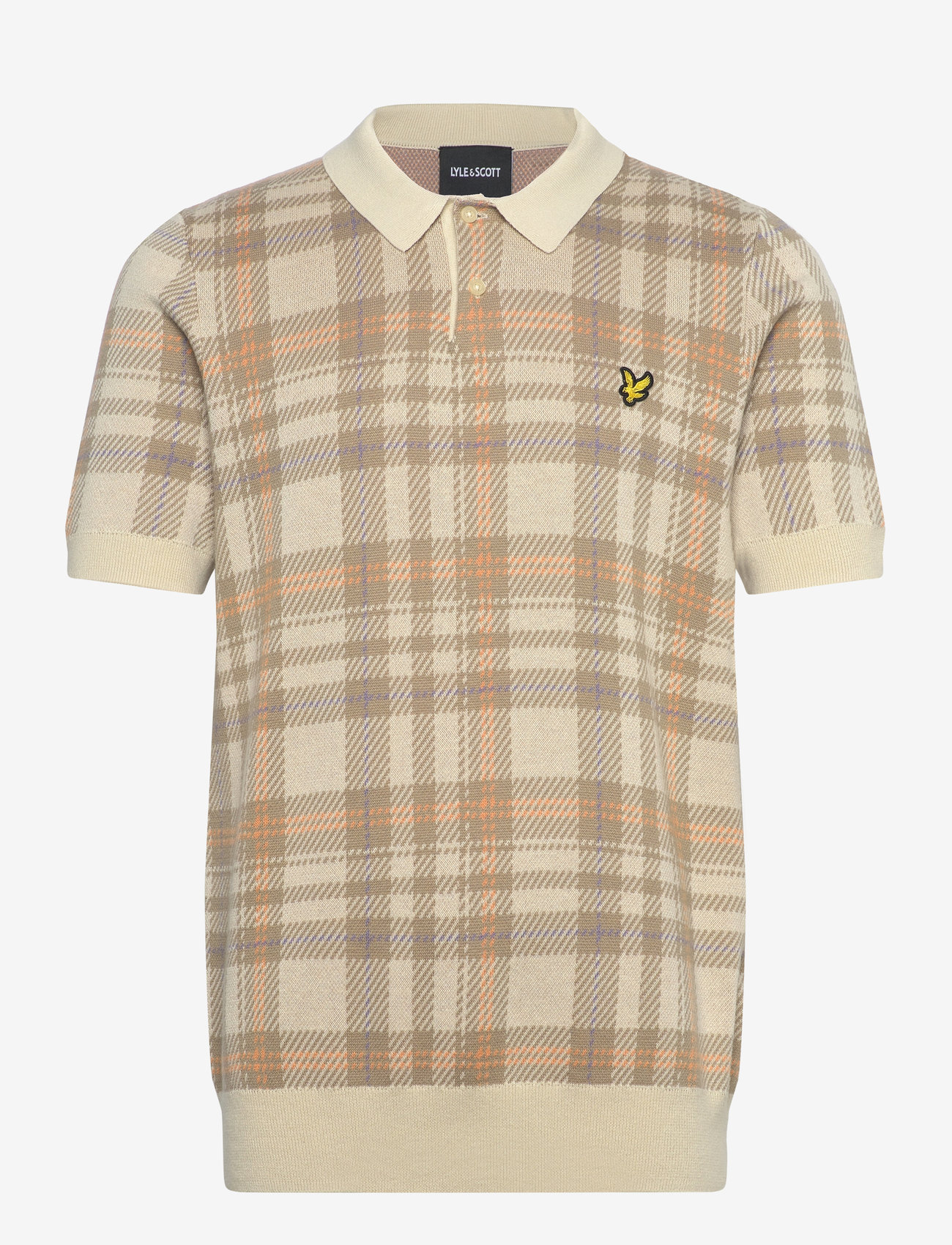 Lyle & Scott - Spring Tartan Knitted Polo - stickade pikéer - x588 luna - 0