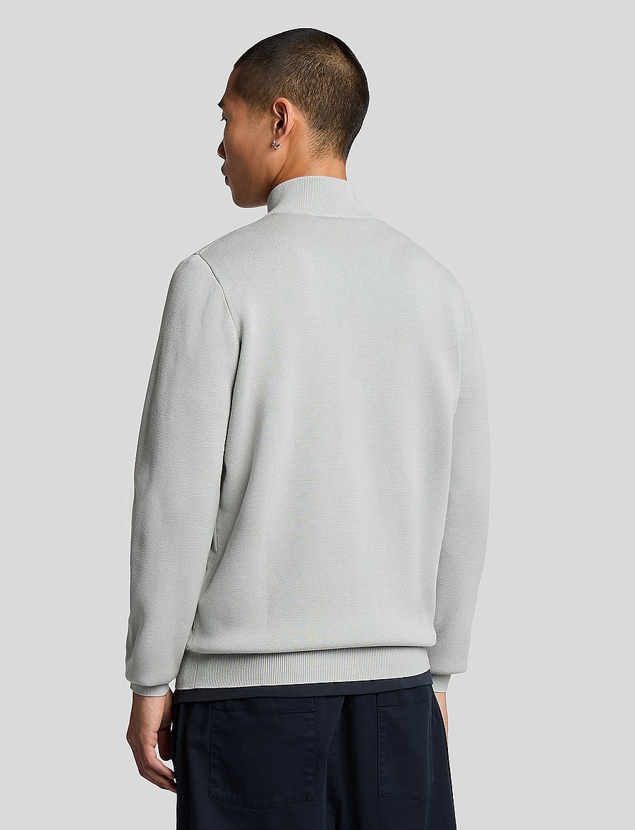 Lyle & Scott - Milano Hybrid Full Zip Knitted Jacket - x570 grey mirage - 3