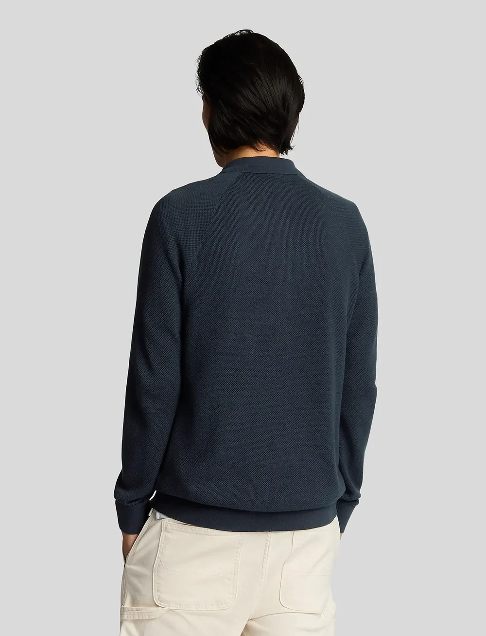 Lyle & Scott - Linen Blend Knitted Shirt - cardigan - z271 dark navy - 3