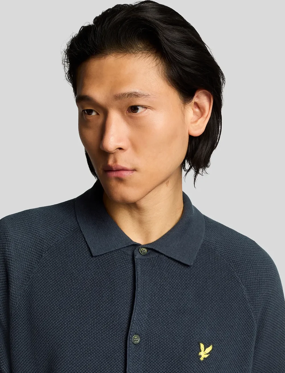 Lyle & Scott - Linen Blend Knitted Shirt - cardigan - z271 dark navy - 5