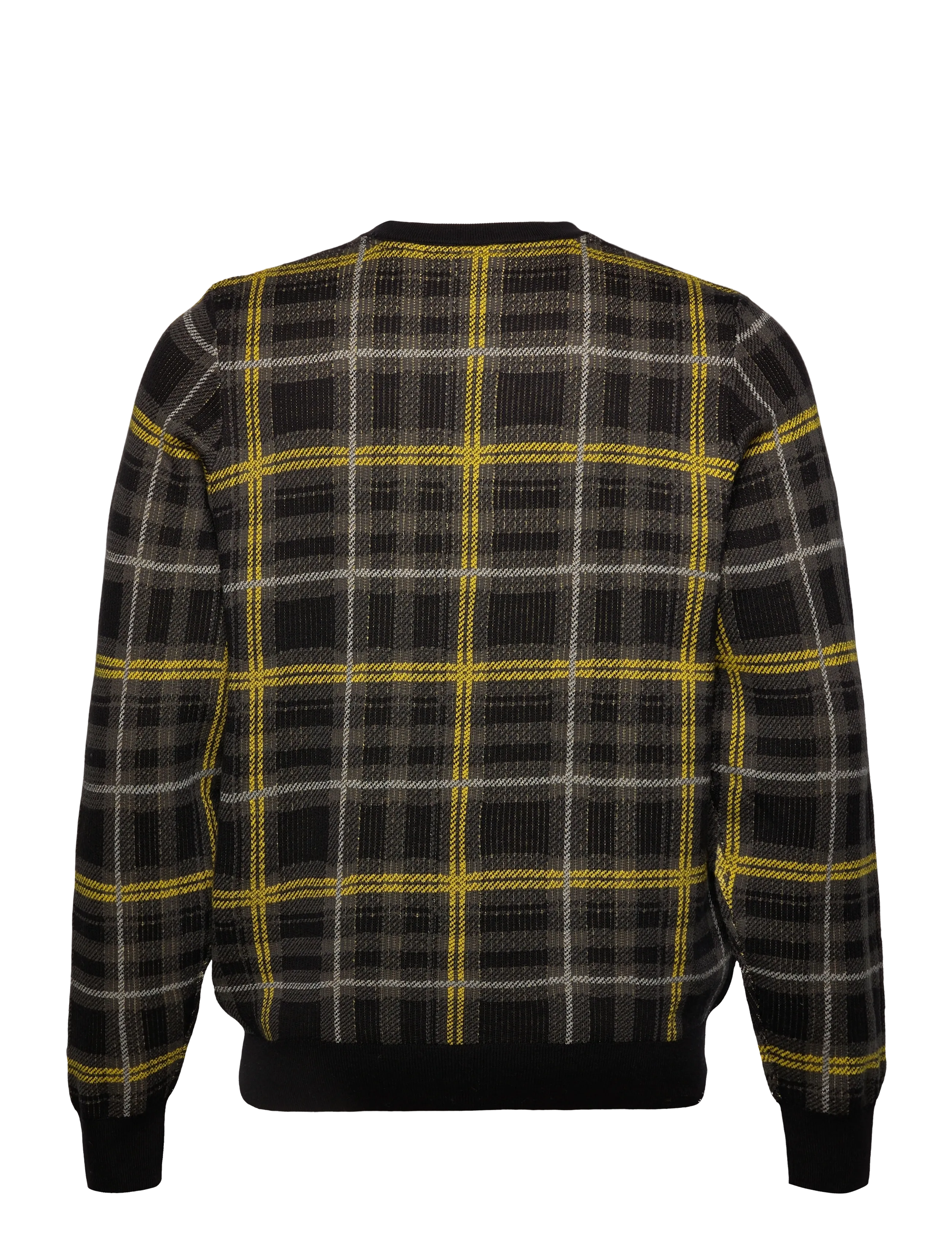 Lyle & Scott - Ribbed Jacquard Tartan Crew Neck - pyöreäaukkoiset - z865 jet black - 1