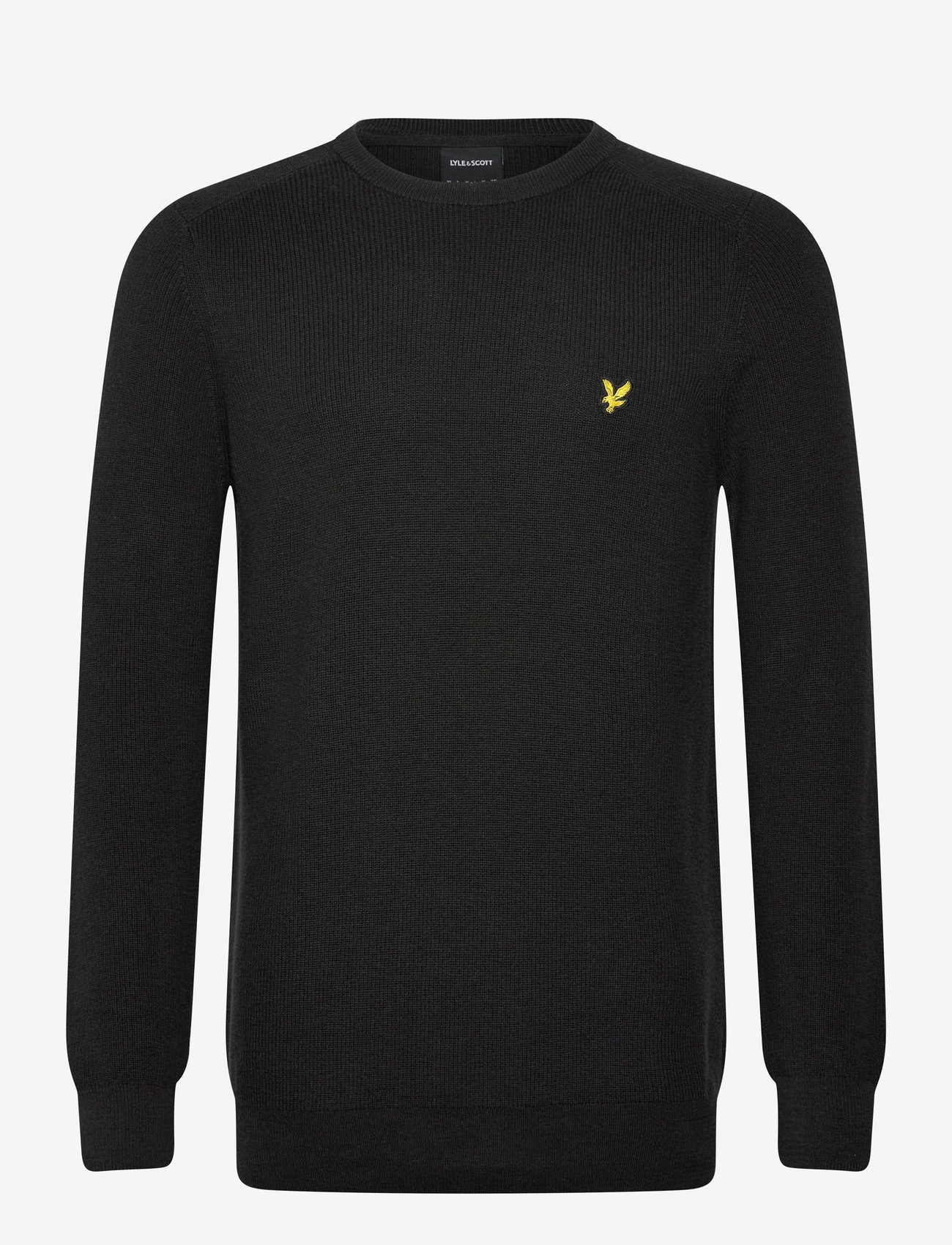 Lyle & Scott - Engineered Rib Crew Neck - efterårstøj - x002 black ice - 1