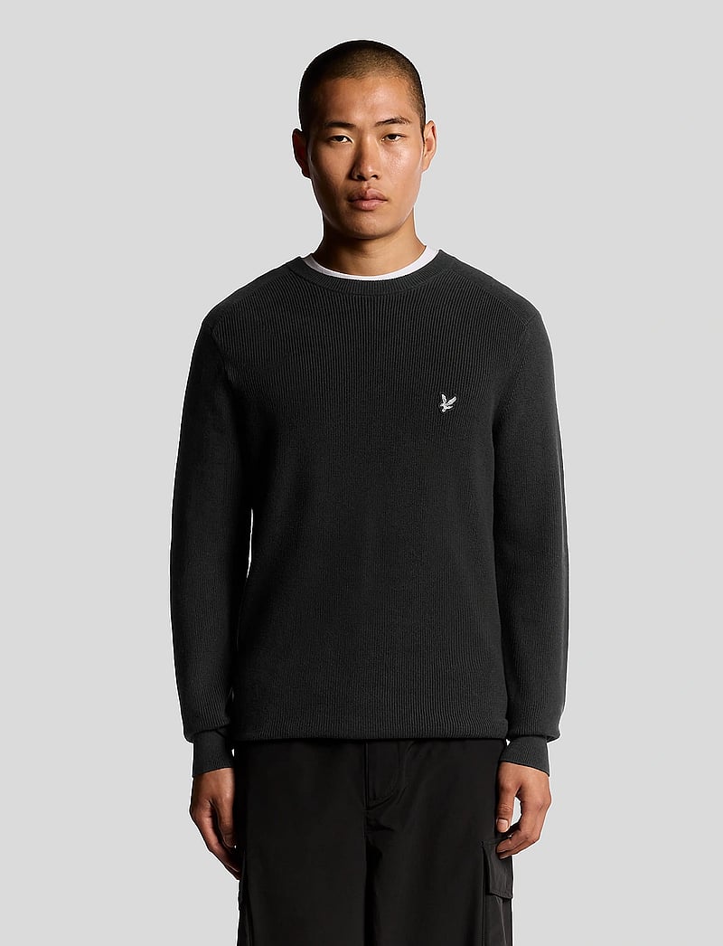 Lyle & Scott - Engineered Rib Crew Neck - rundhalsad - x002 black ice - 0