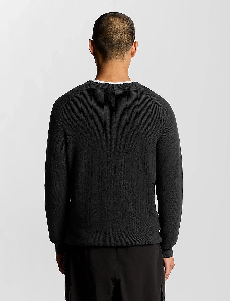 Lyle & Scott - Engineered Rib Crew Neck - rundhalsad - x002 black ice - 3
