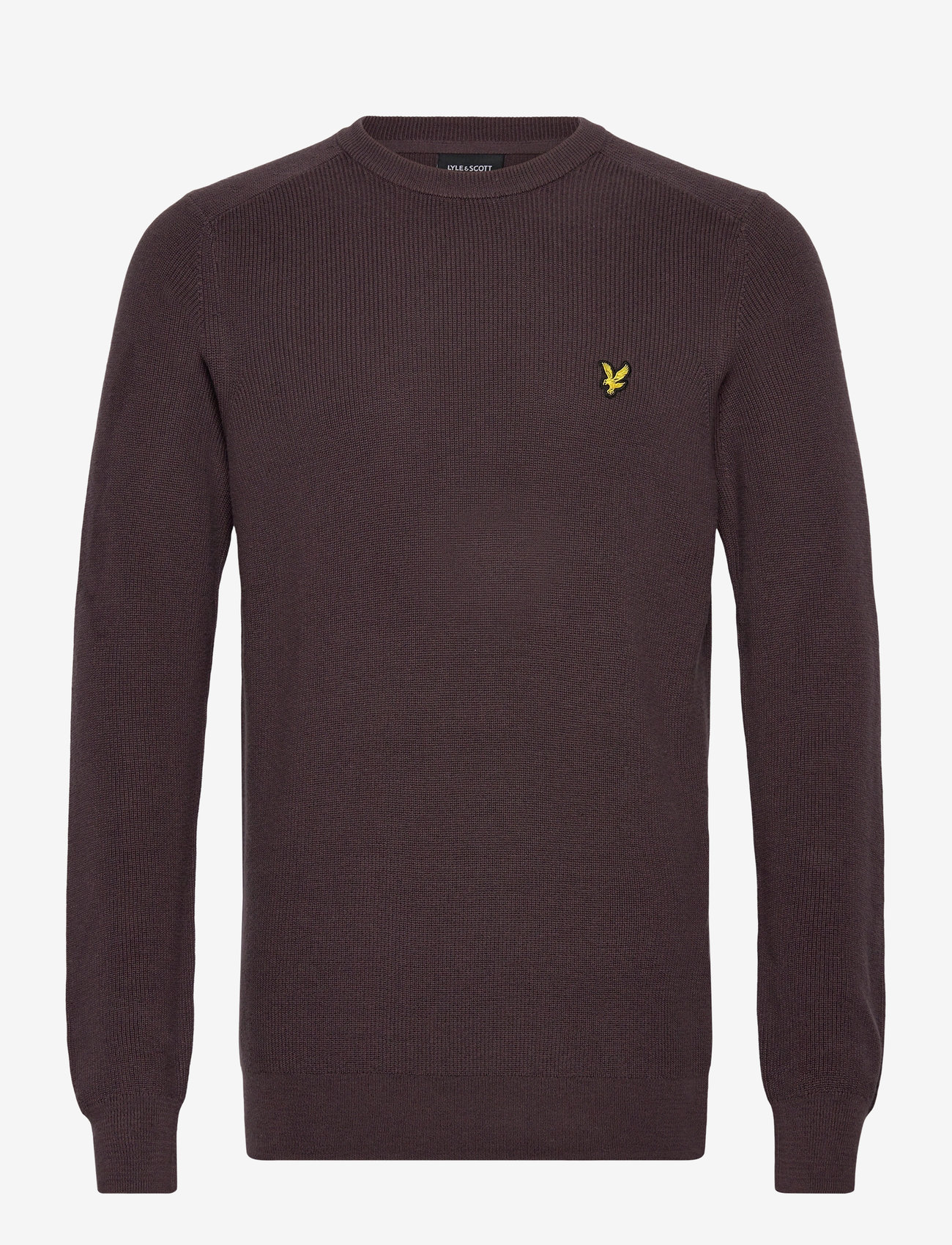 Lyle & Scott - Engineered Rib Crew Neck - efterårstøj - x863 espresso - 0