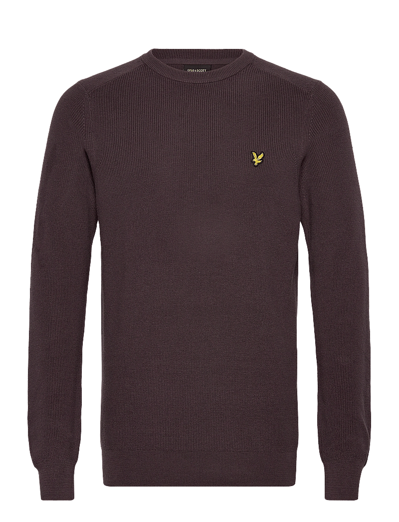 Lyle & Scott - Engineered Rib Crew Neck - megztiniai su apvalia apykakle - x863 espresso - 1