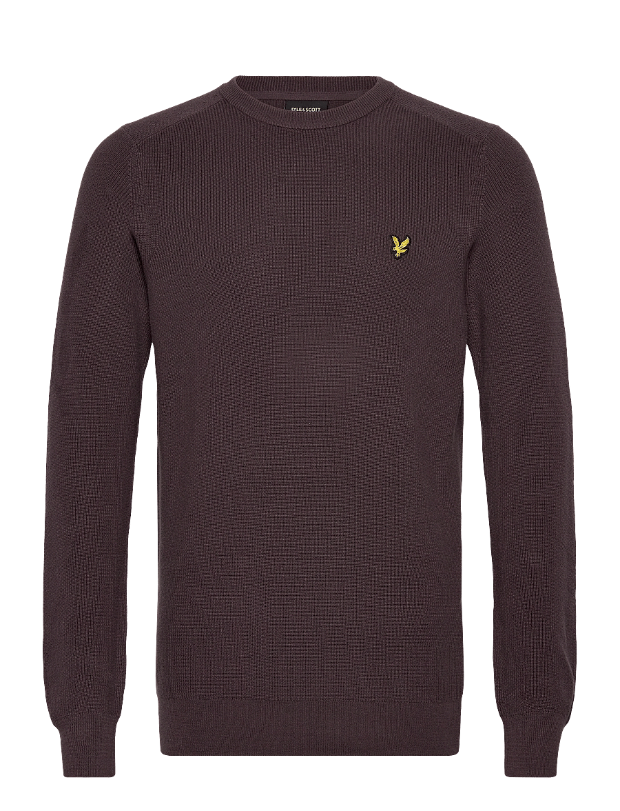 Lyle & Scott - Engineered Rib Crew Neck - rundhals - x863 espresso - 1