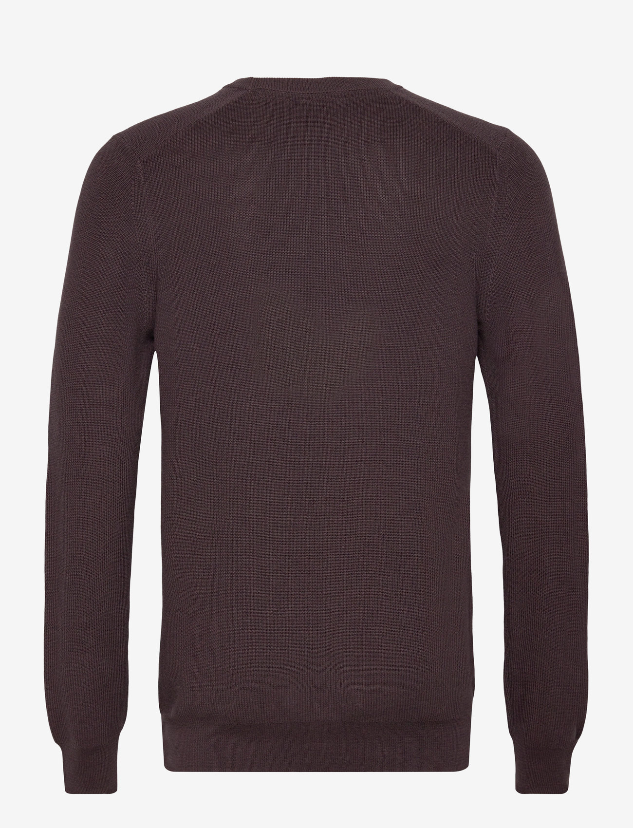 Lyle & Scott - Engineered Rib Crew Neck - efterårstøj - x863 espresso - 1