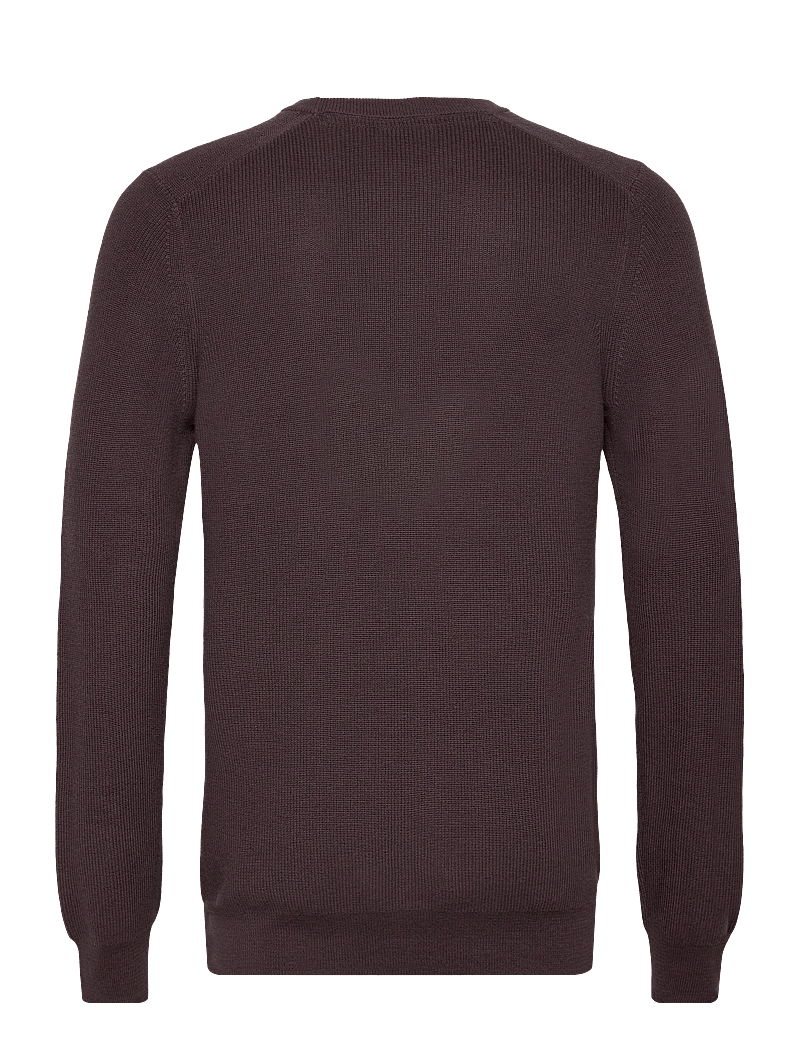 Lyle & Scott - Engineered Rib Crew Neck - megztiniai su apvalia apykakle - x863 espresso - 2