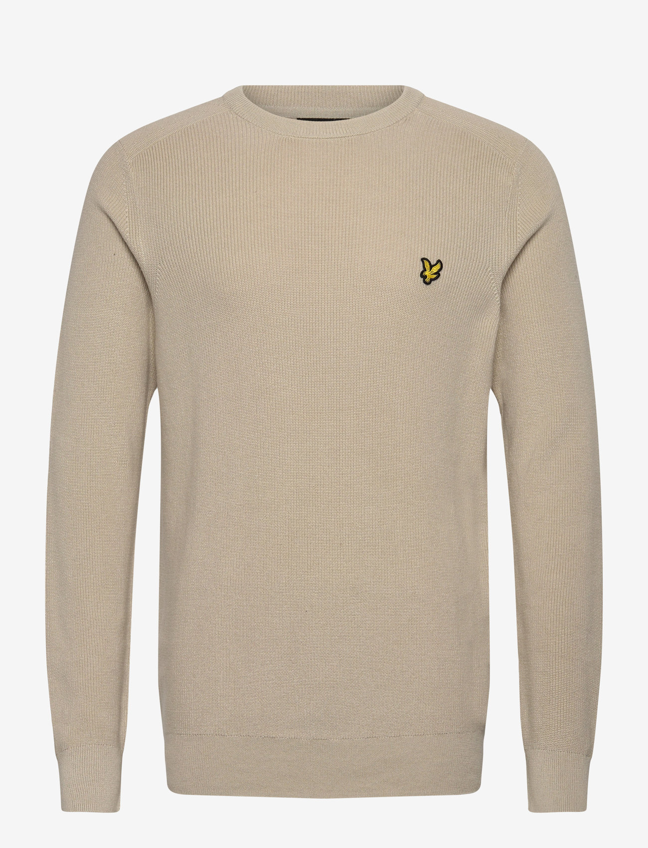 Lyle & Scott - Engineered Rib Crew Neck - höstkläder - x865 grey taupe - 0