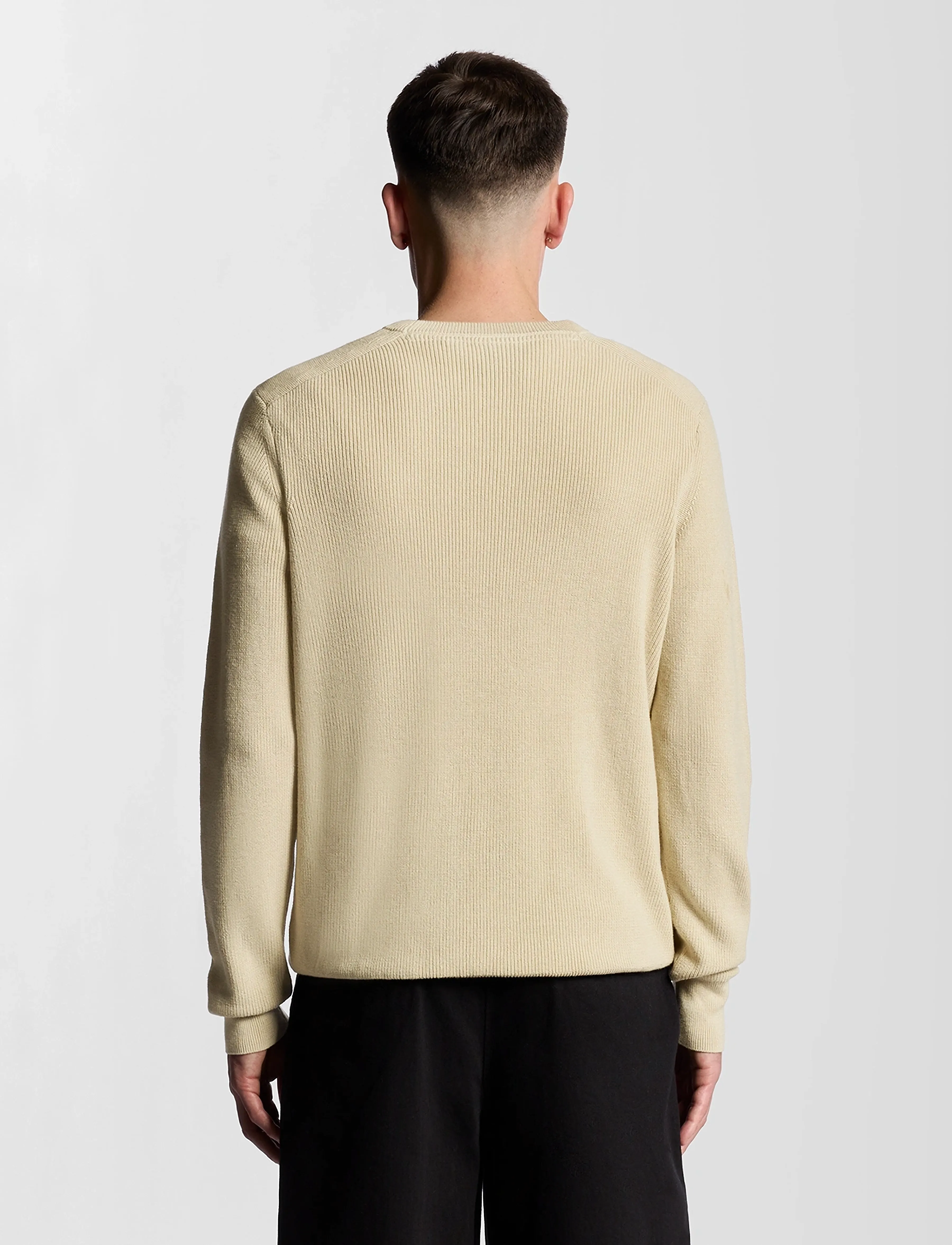 Lyle & Scott - Engineered Rib Crew Neck - kudumid - x865 grey taupe - 3