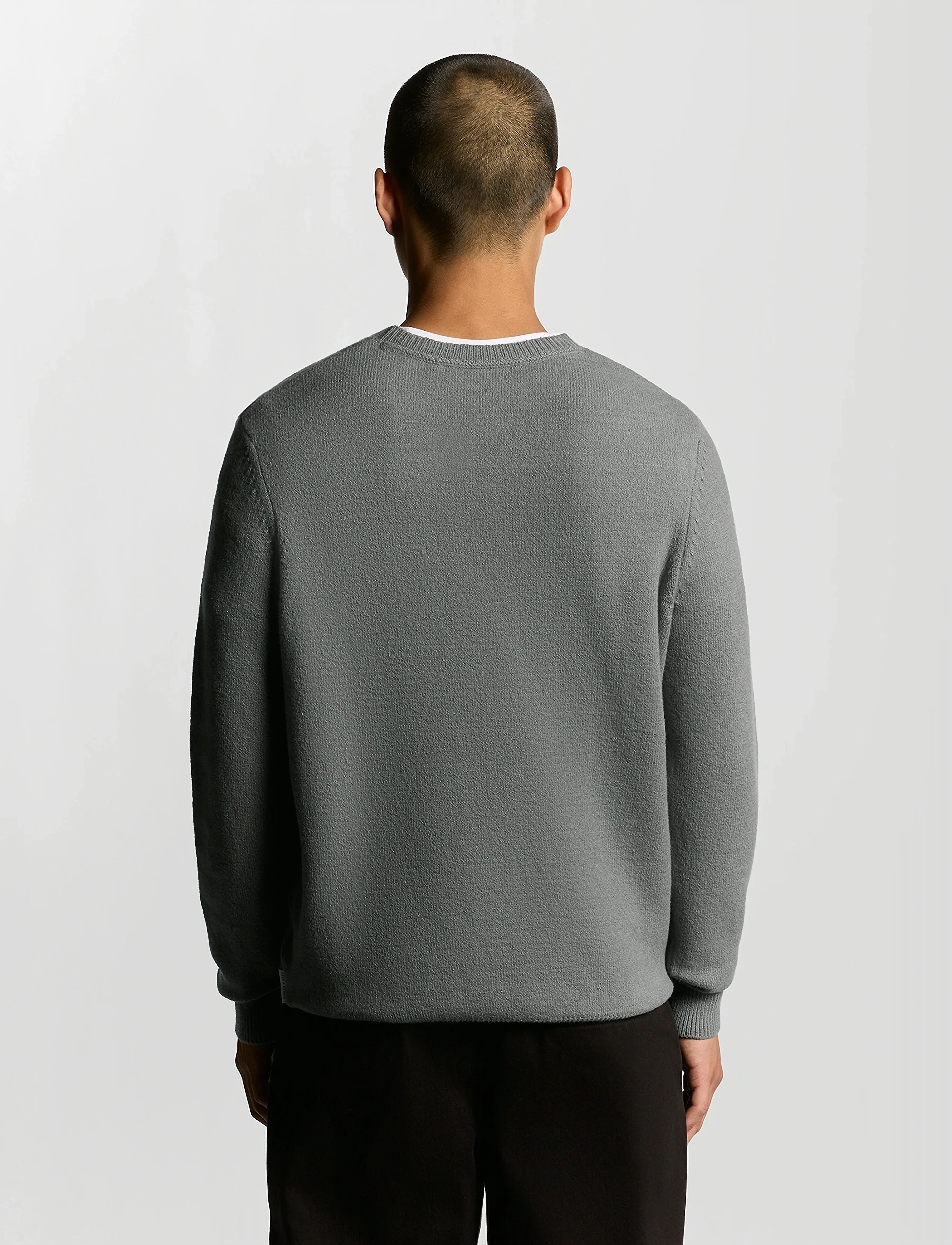 Lyle & Scott - Script Knitted Crew Neck - strickmode - t28 mid grey marl - 3