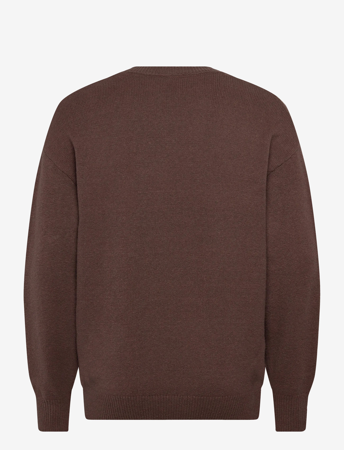 Lyle & Scott - Script Knitted Crew Neck - efterårstøj - x883 deep sepia - 1