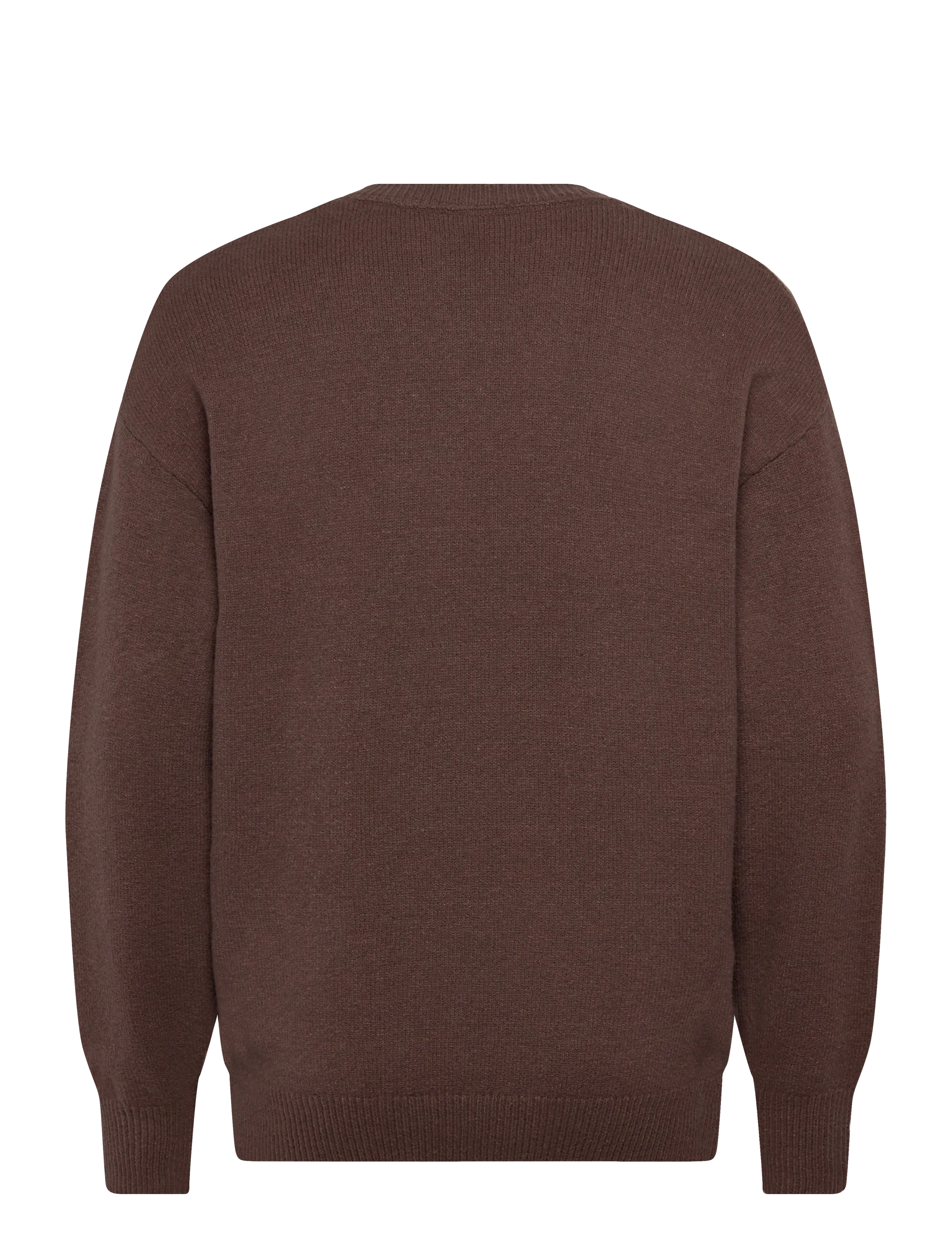 Lyle & Scott - Script Knitted Crew Neck - round necks - x883 deep sepia - 2