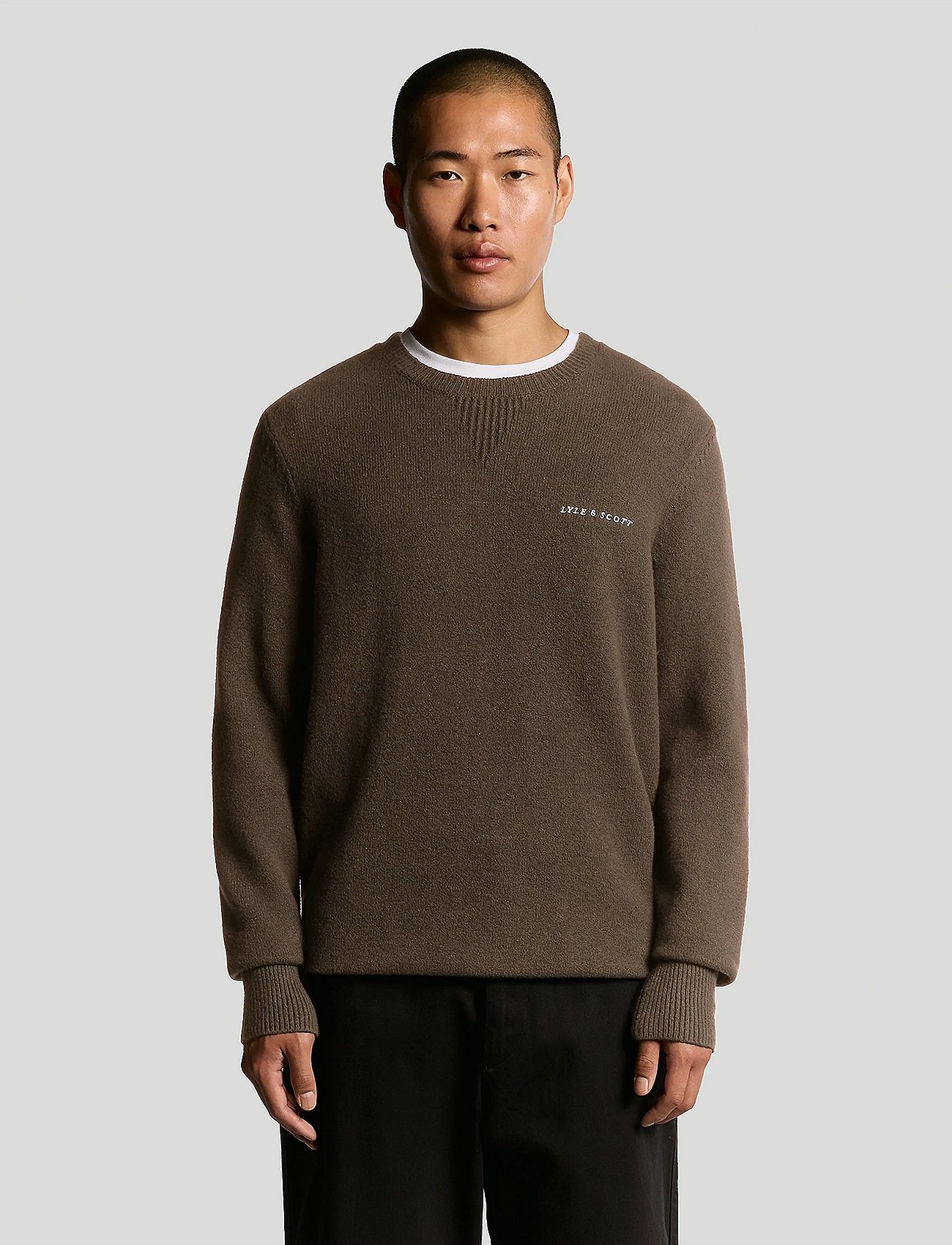Script Knitted Crew Neck - X883 DEEP SEPIA
