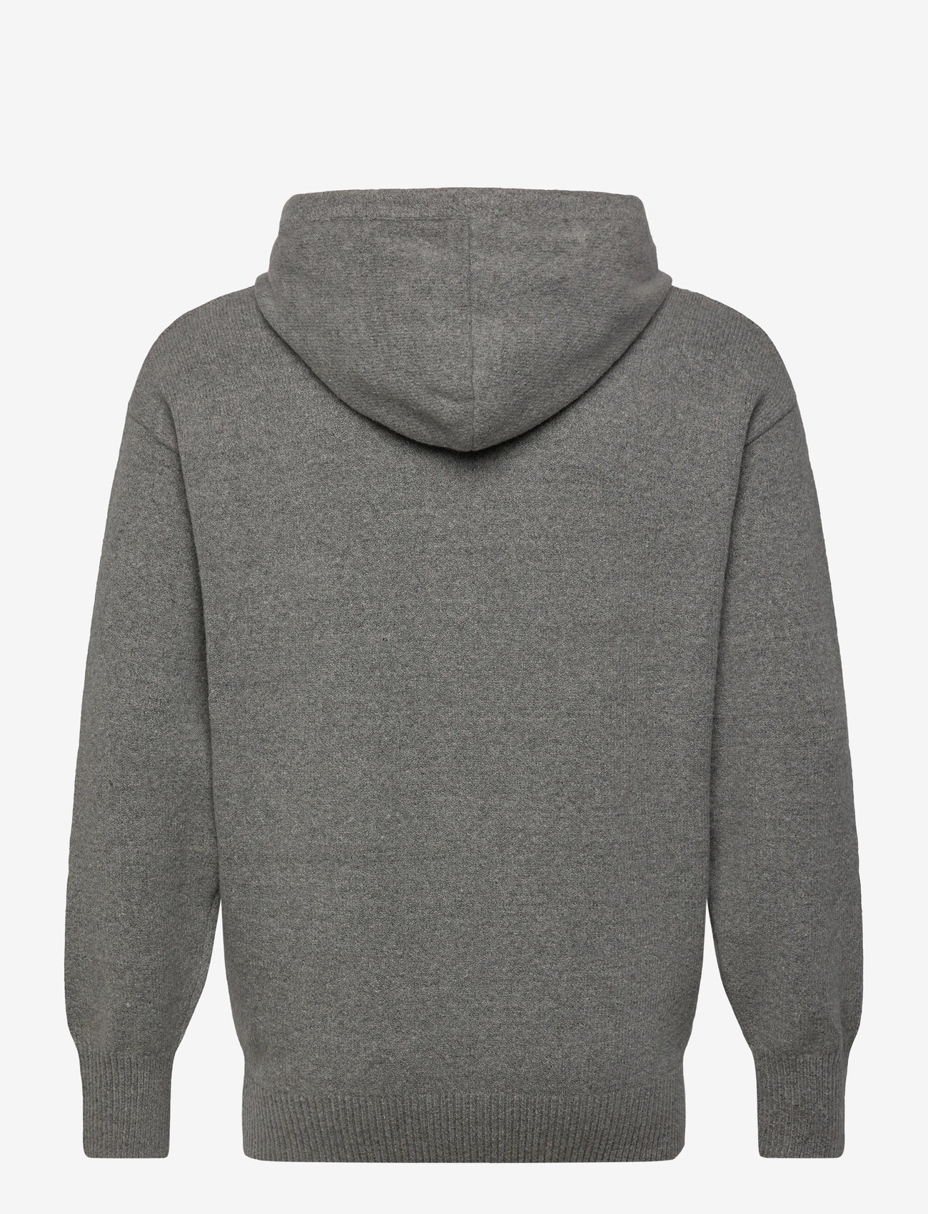 Lyle & Scott - Script Knitted Hoodie - hoodies - t28 mid grey marl - 1