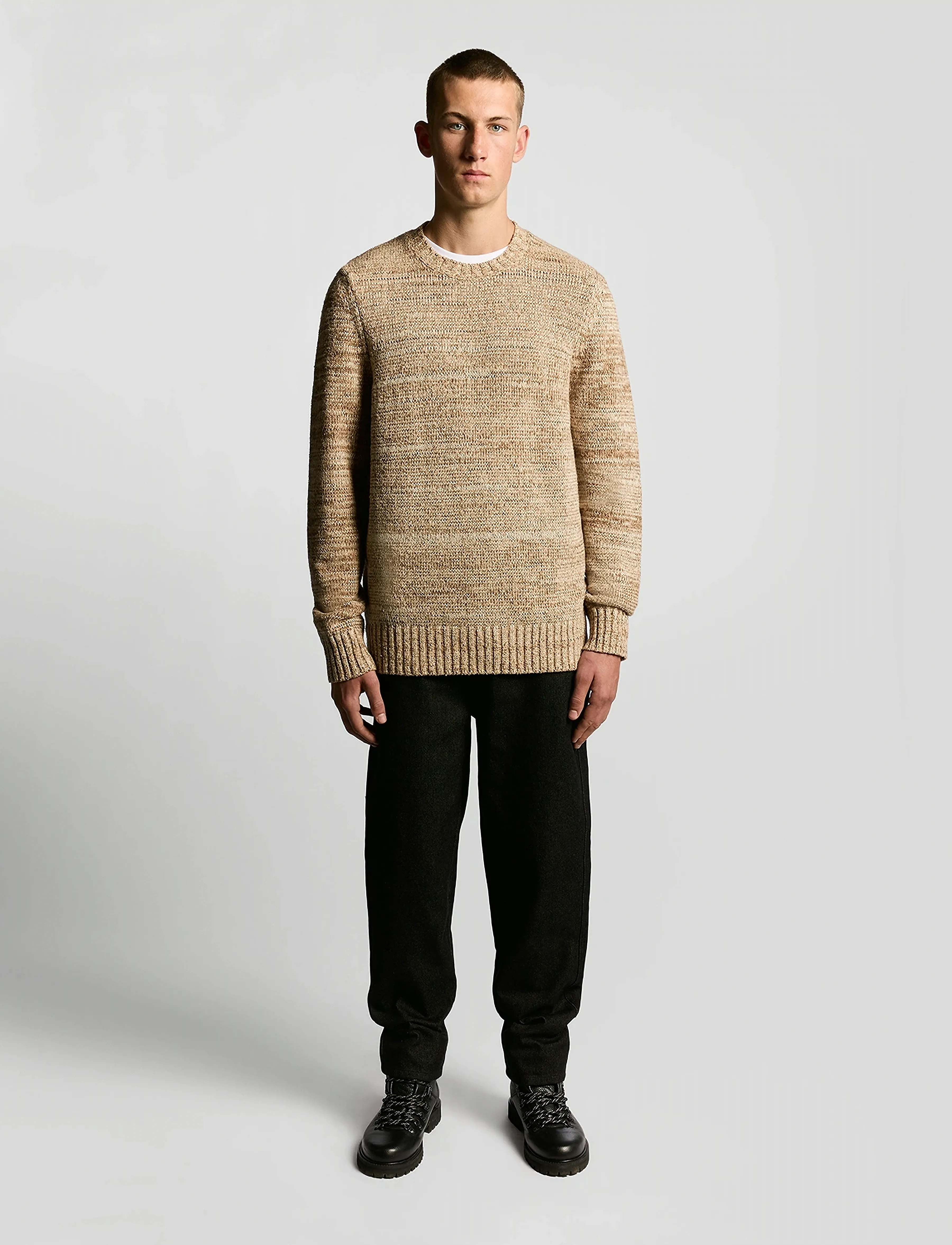 Lyle & Scott - Multi Marl Crew Neck Jumper - rund hals - x961 tigers eye marl - 4