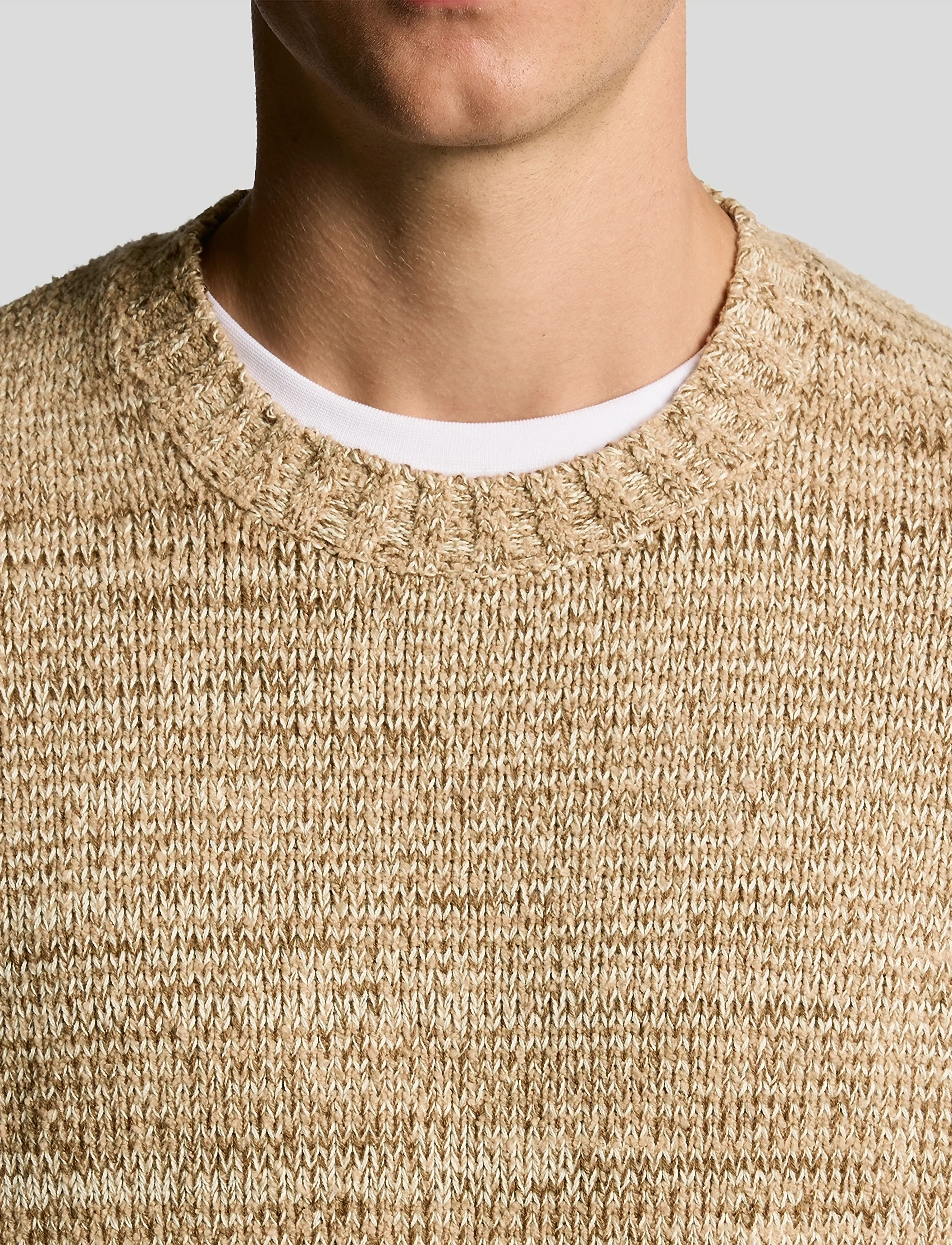 Lyle & Scott - Multi Marl Crew Neck Jumper - rund hals - x961 tigers eye marl - 5