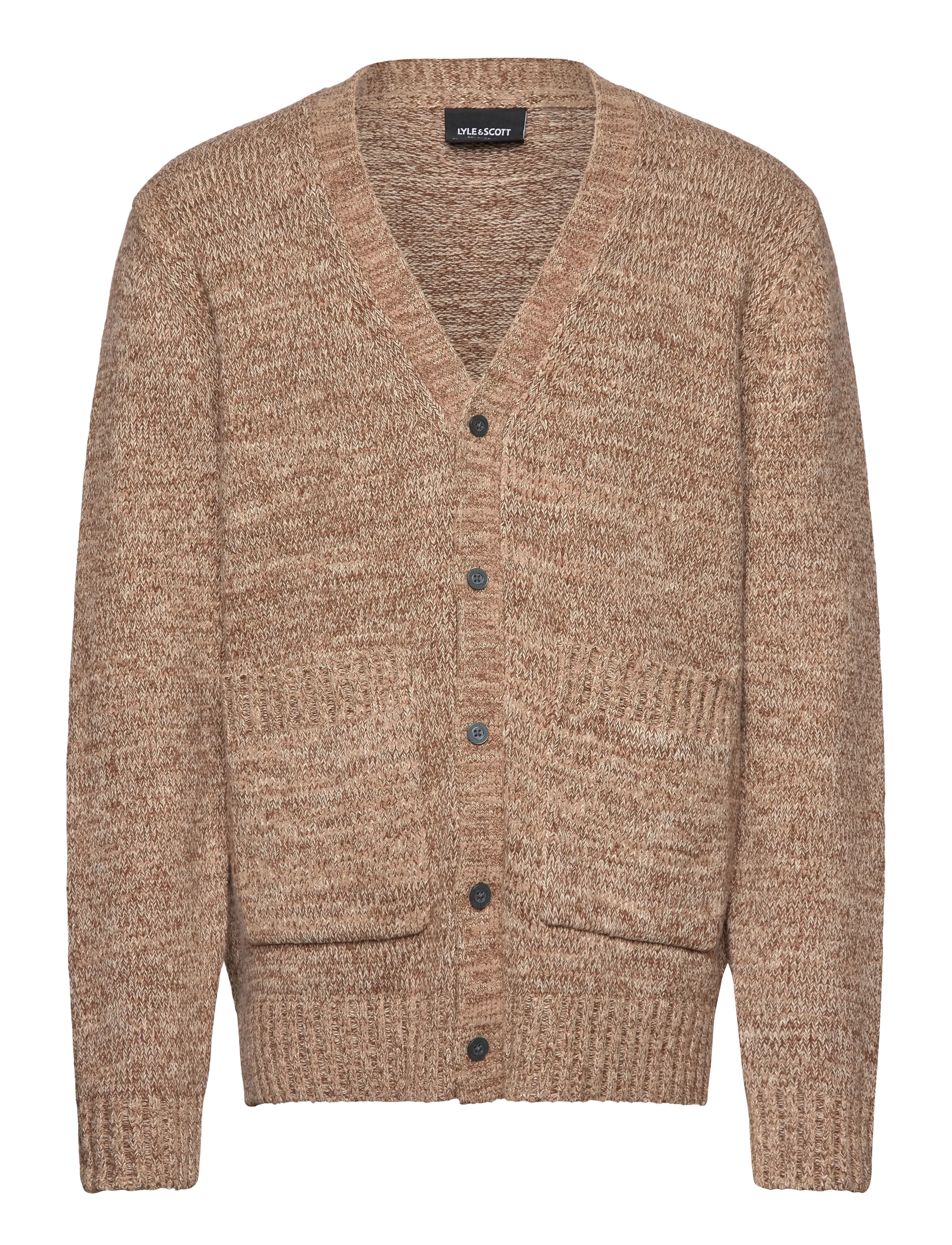 Lyle & Scott Multi Marl V Neck Cardigan - Cardigans - TIGERS EYE MARL / beige