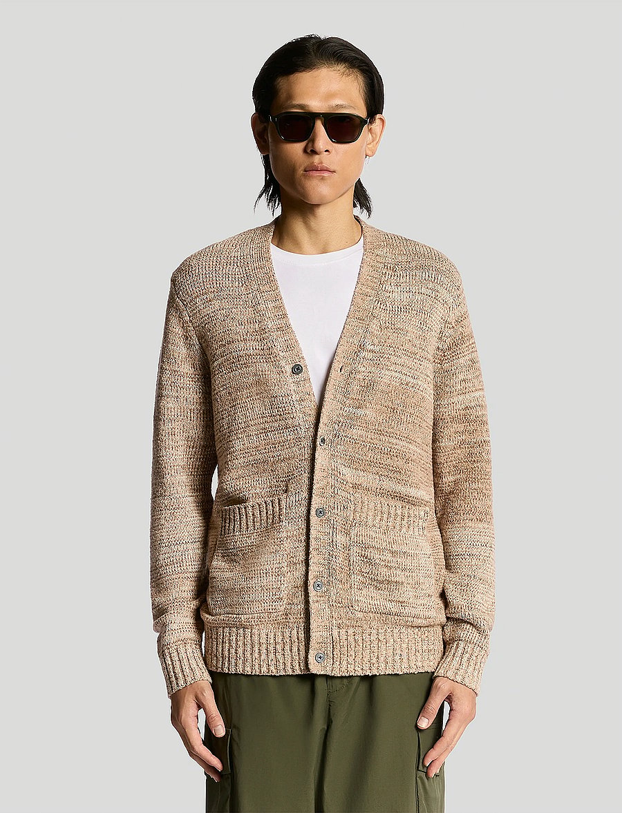 Lyle & Scott - Multi Marl V Neck Cardigan - strickjacken - tigers eye marl - 0