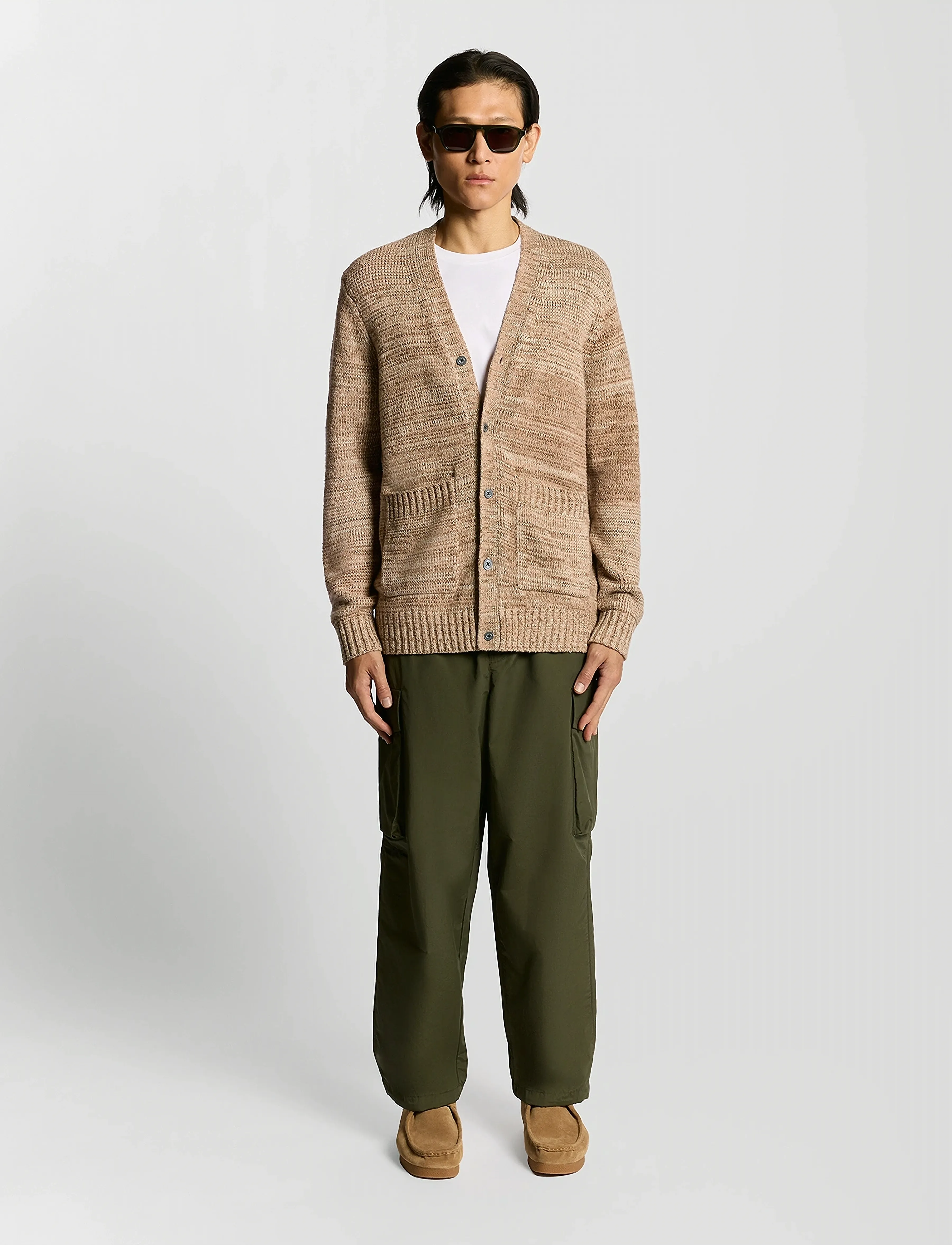 Lyle & Scott - Multi Marl V Neck Cardigan - neuletakit - tigers eye marl - 4