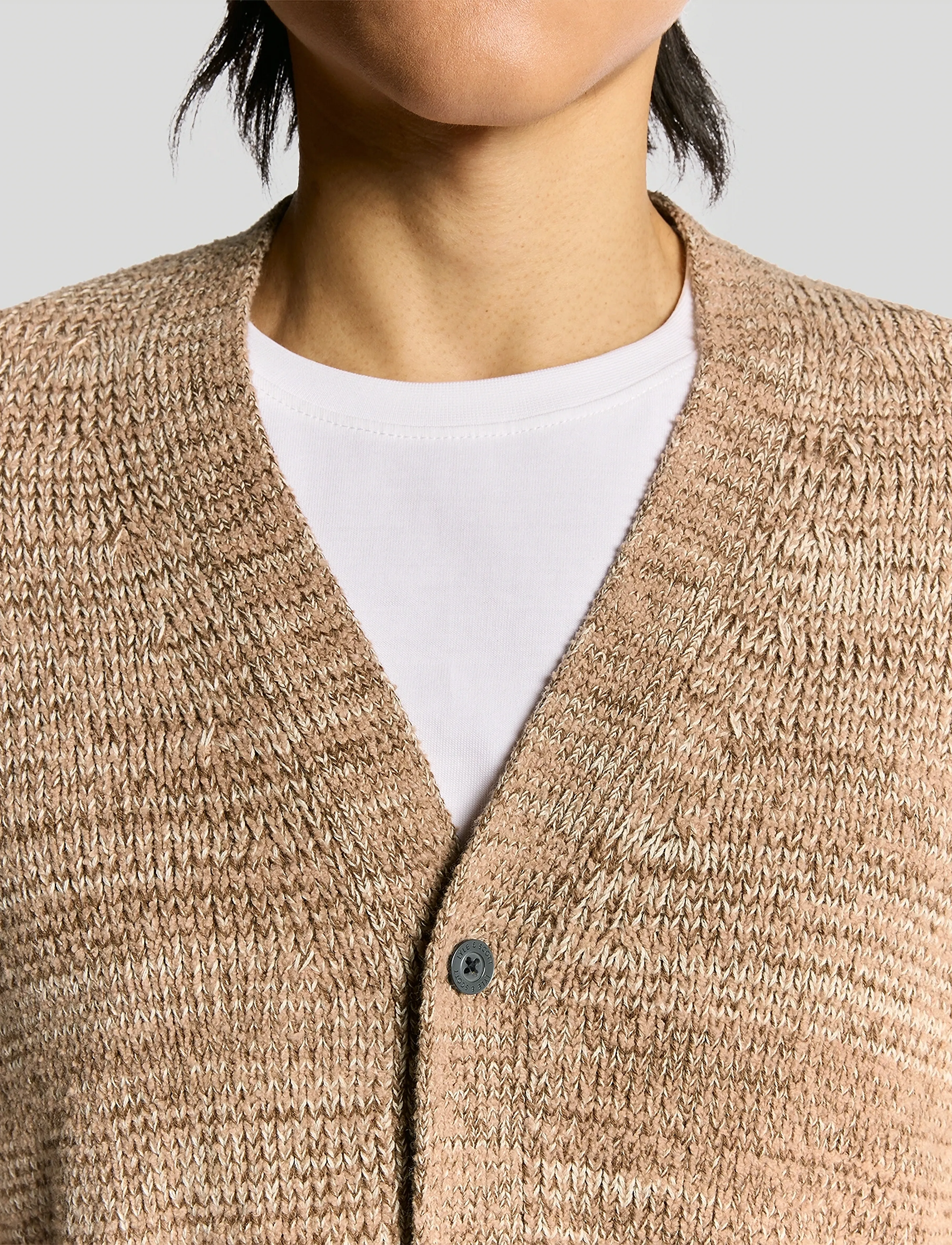 Lyle & Scott - Multi Marl V Neck Cardigan - neuletakit - tigers eye marl - 5